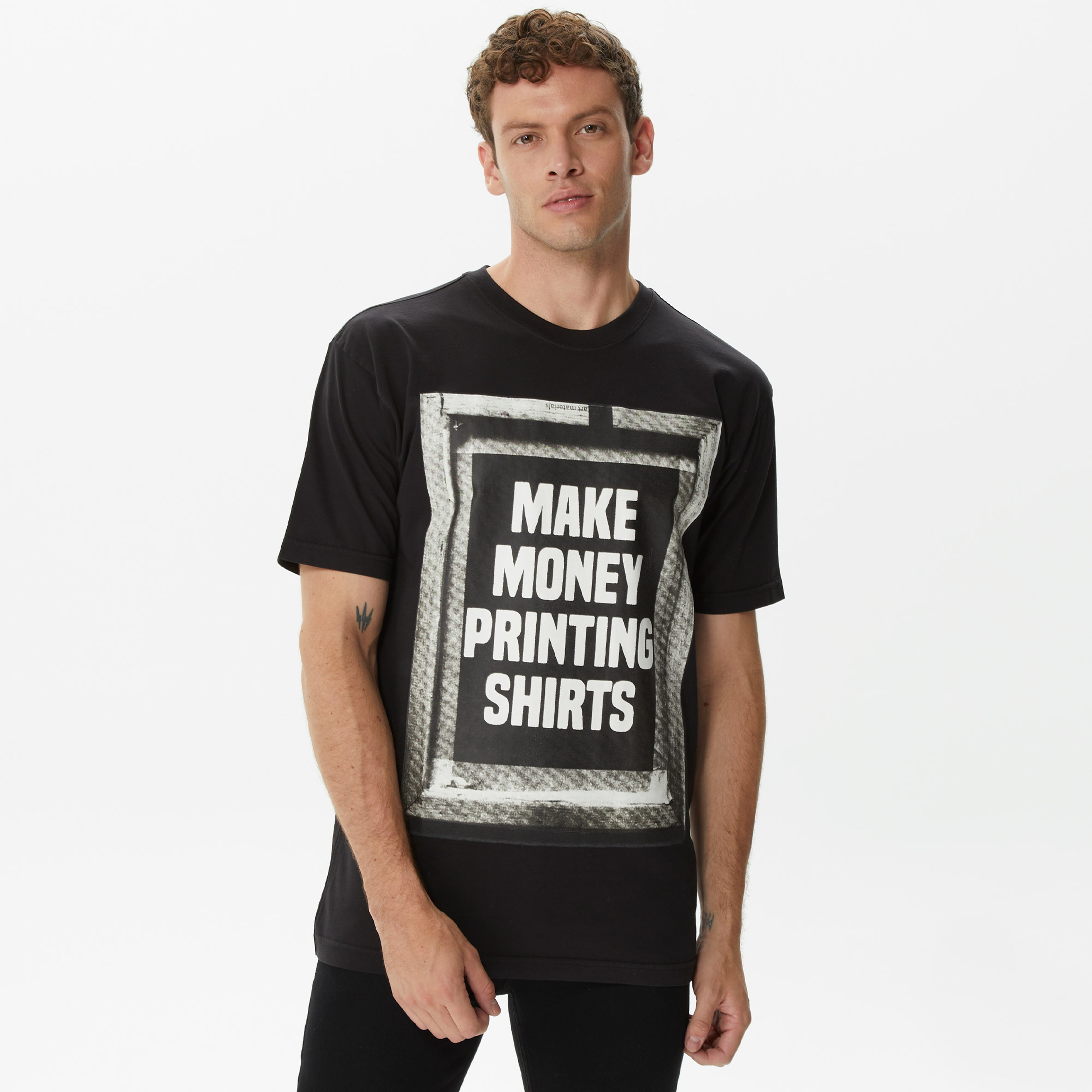 Market Printing Money Erkek Siyah T-Shirt