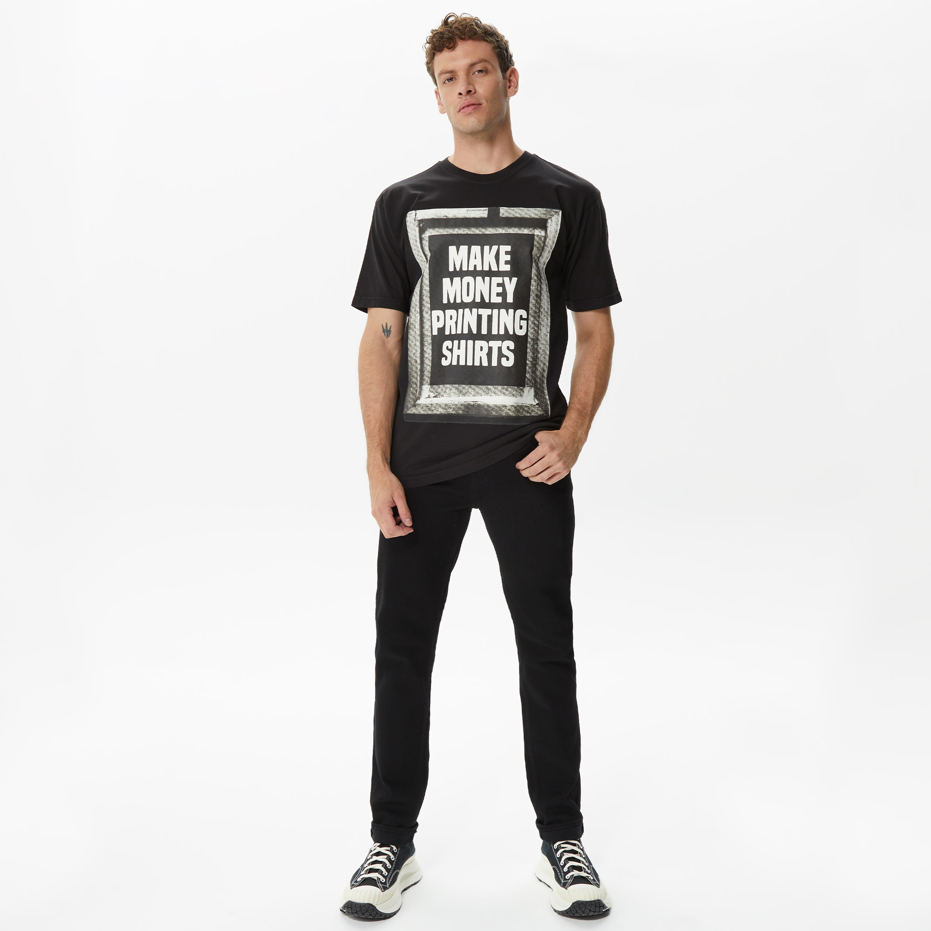 Market Printing Money Erkek Siyah T-Shirt
