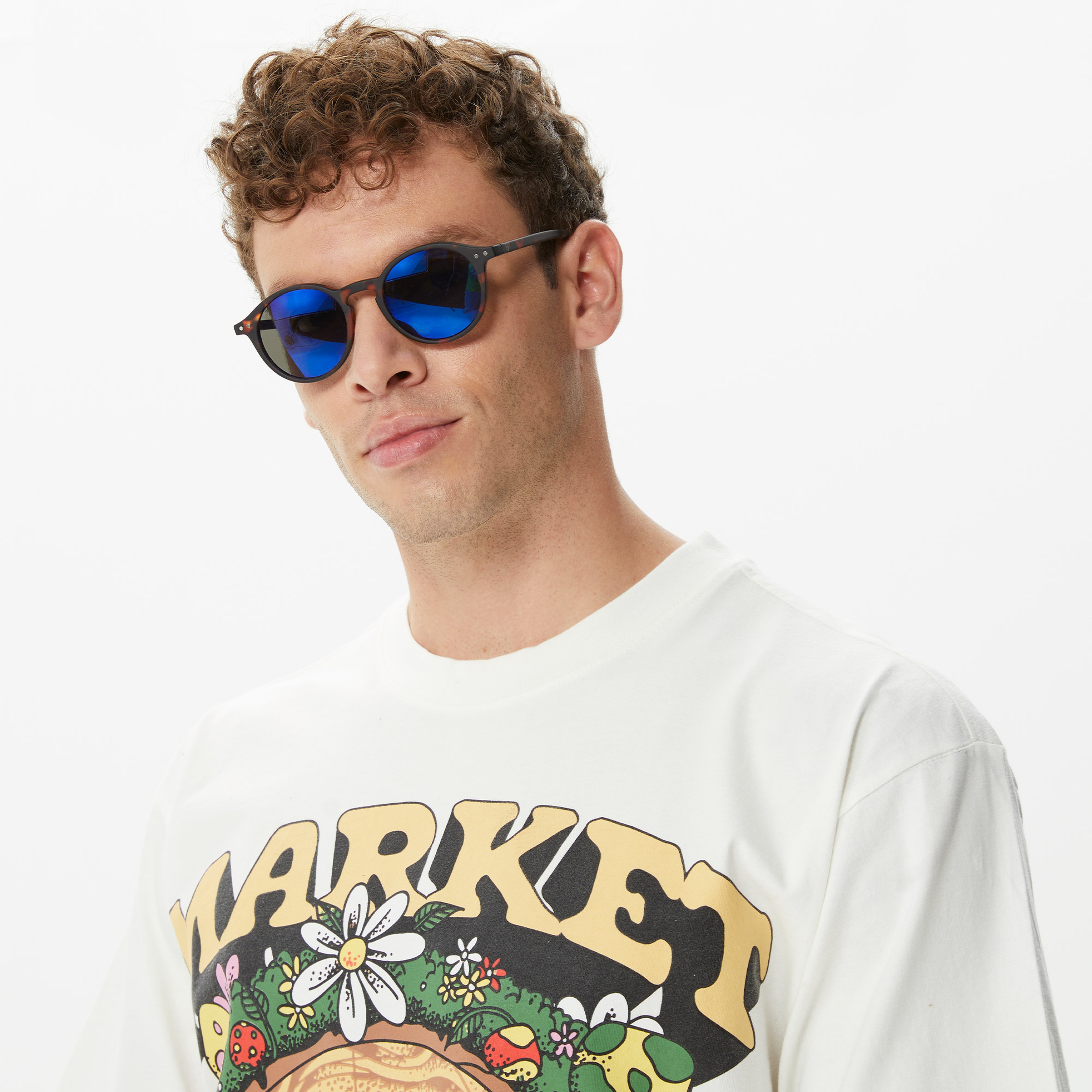 Market Smiley Decomposition Erkek Krem T-Shirt