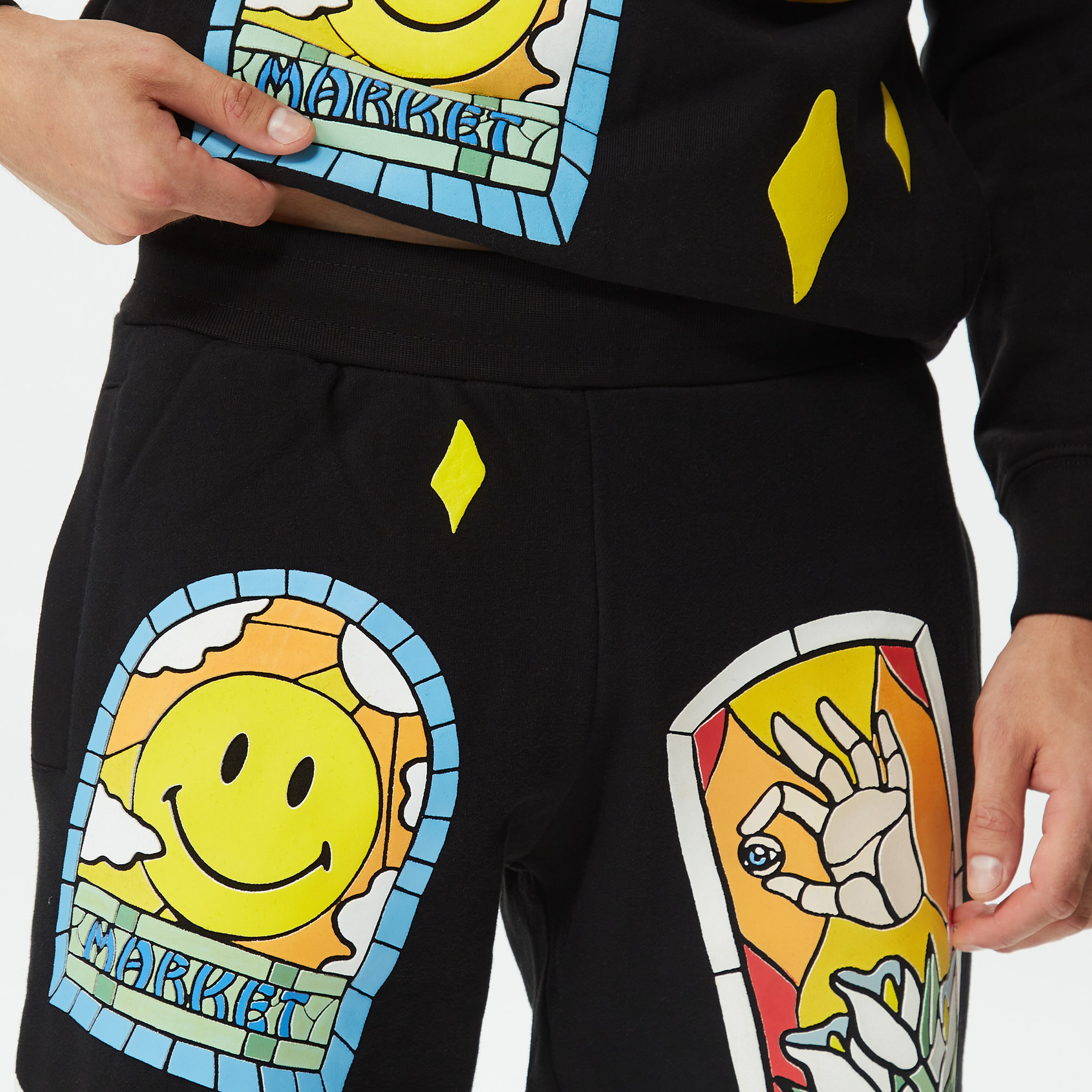 Market Smiley Erkek Siyah Eşofman Altı