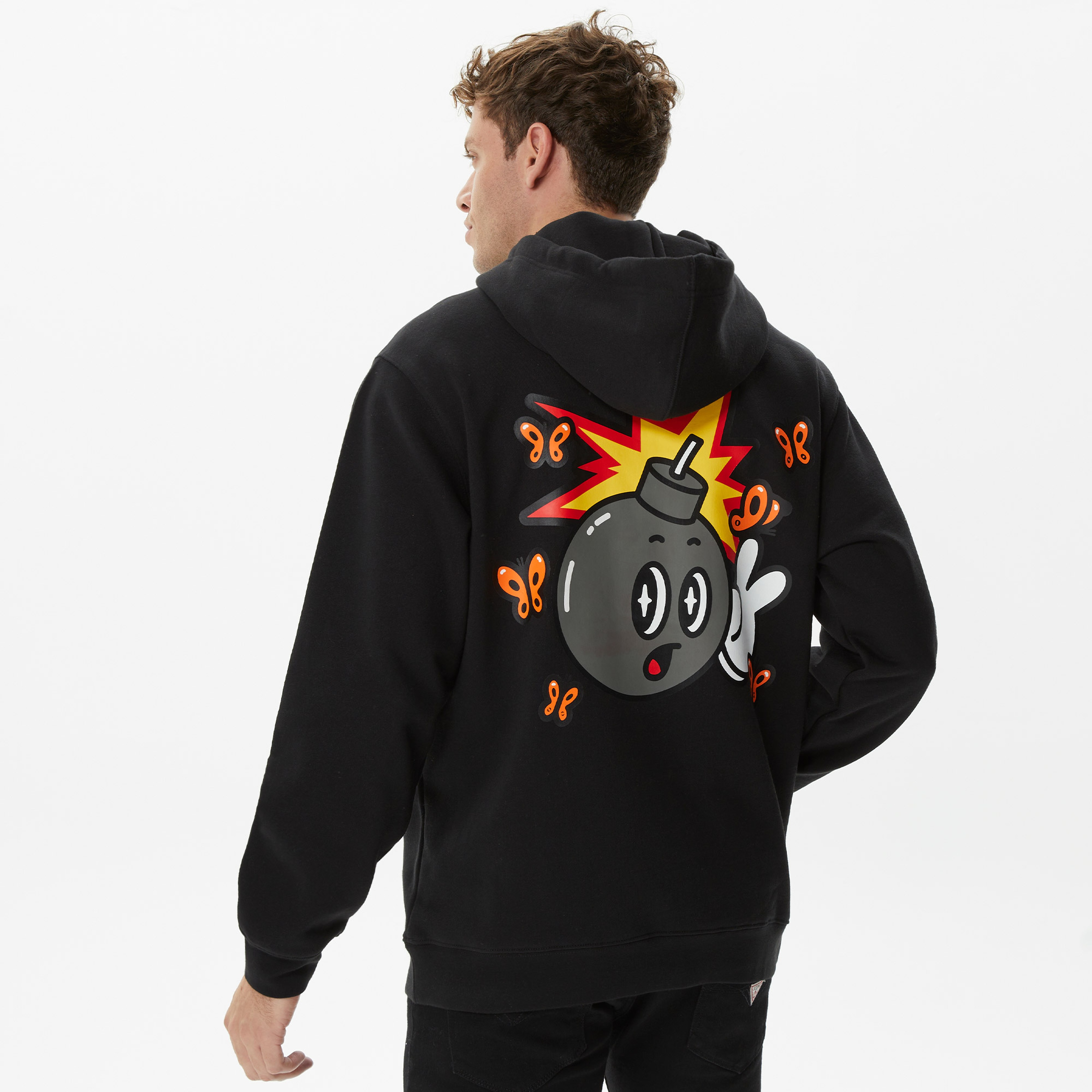 The Hundreds Butterfly Adam Pullover Erkek Siyah Hoodie