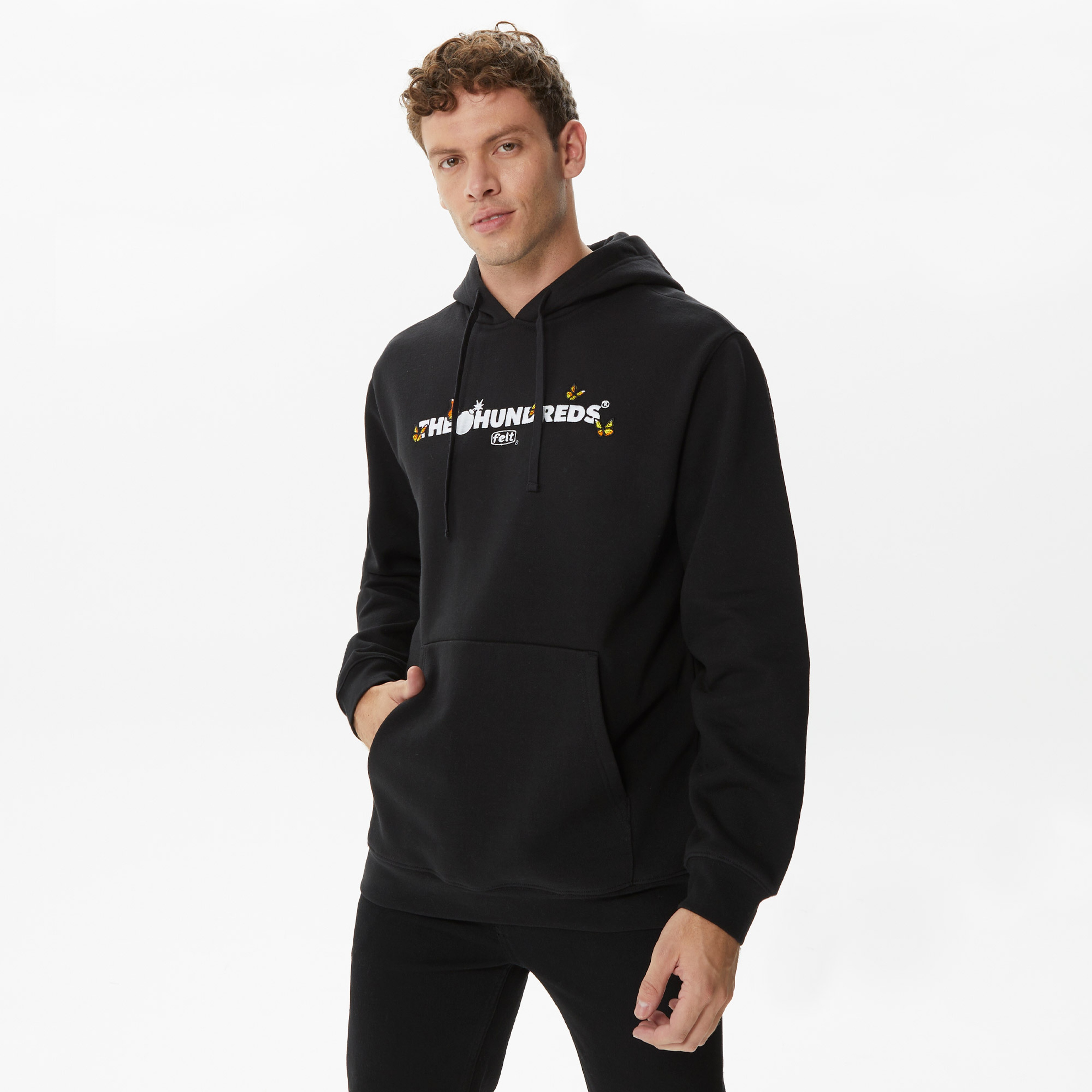 The Hundreds Butterfly Adam Pullover Erkek Siyah Hoodie