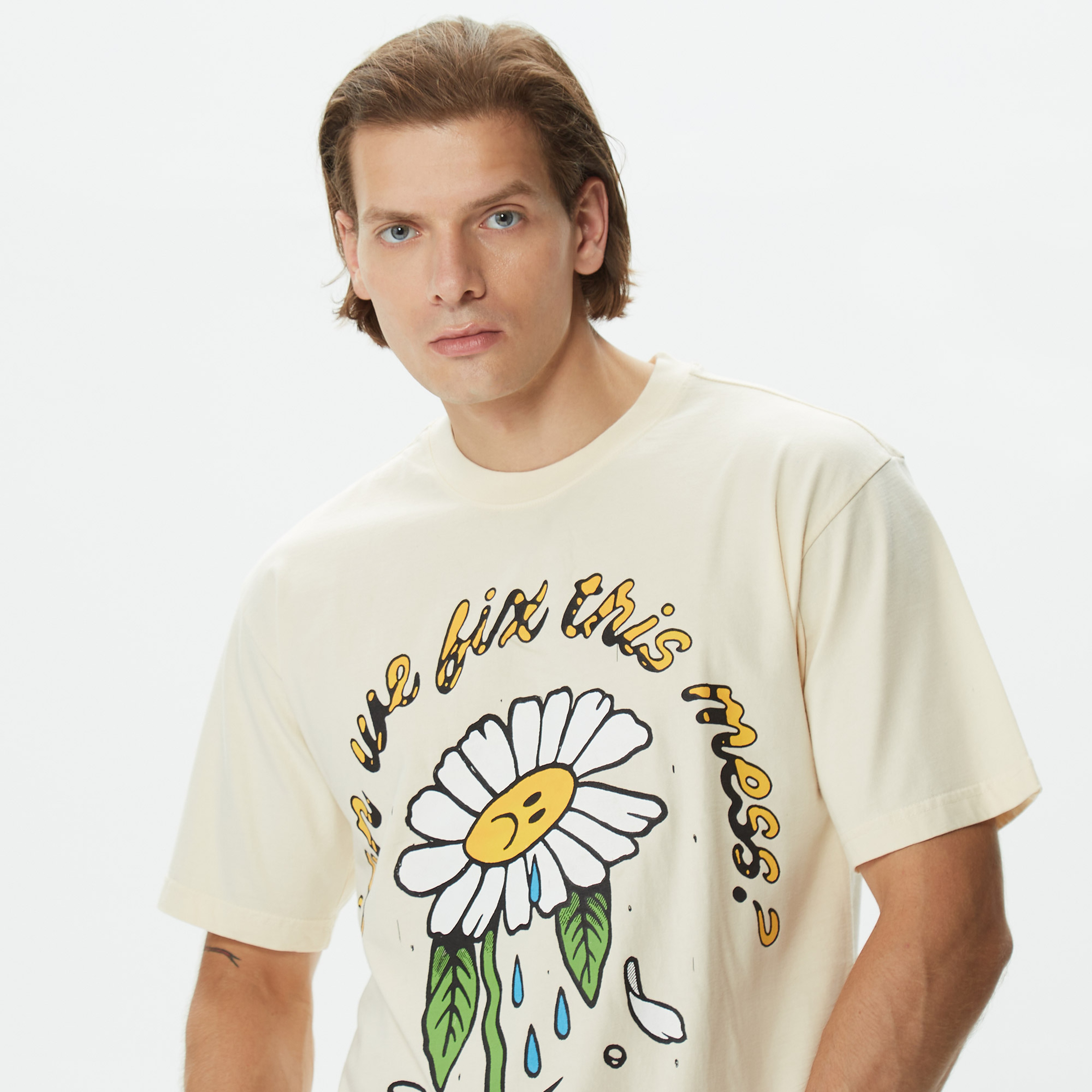Market The Roots Erkek Krem T-Shirt