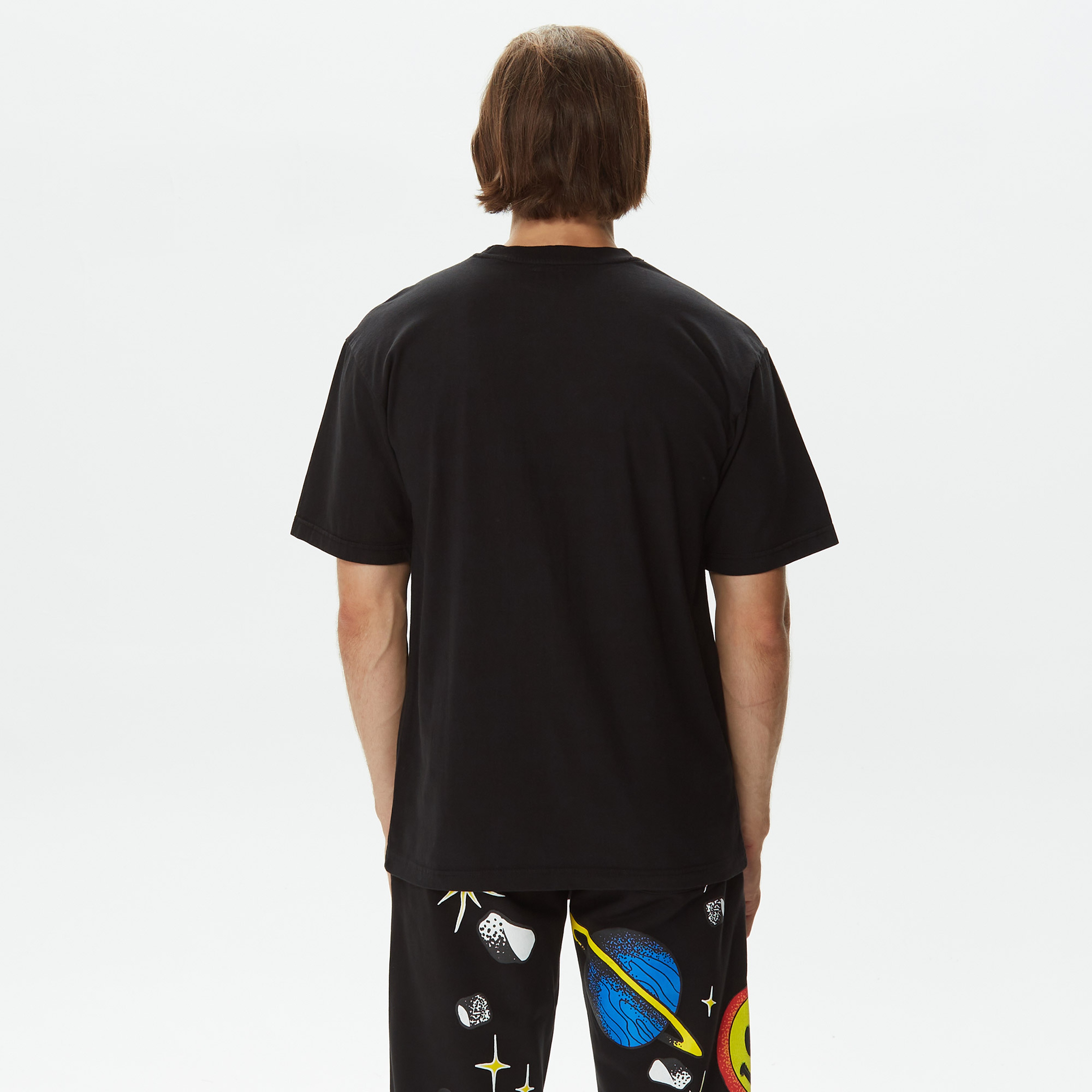 Market Smiley Stay Calm Erkek Siyah T-Shirt
