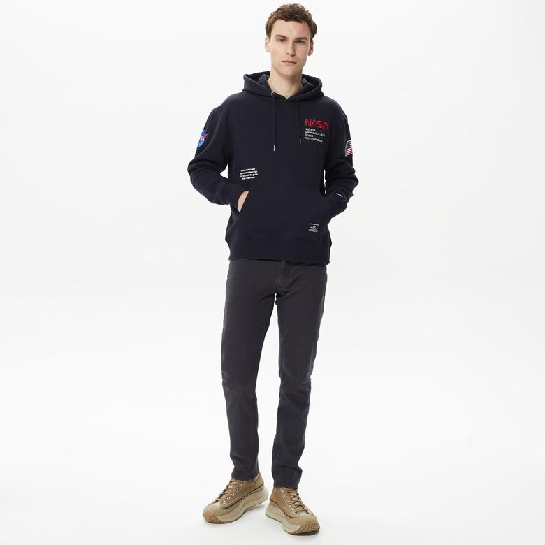 Alpha Industries Nasa Erkek Lacivert Hoodie