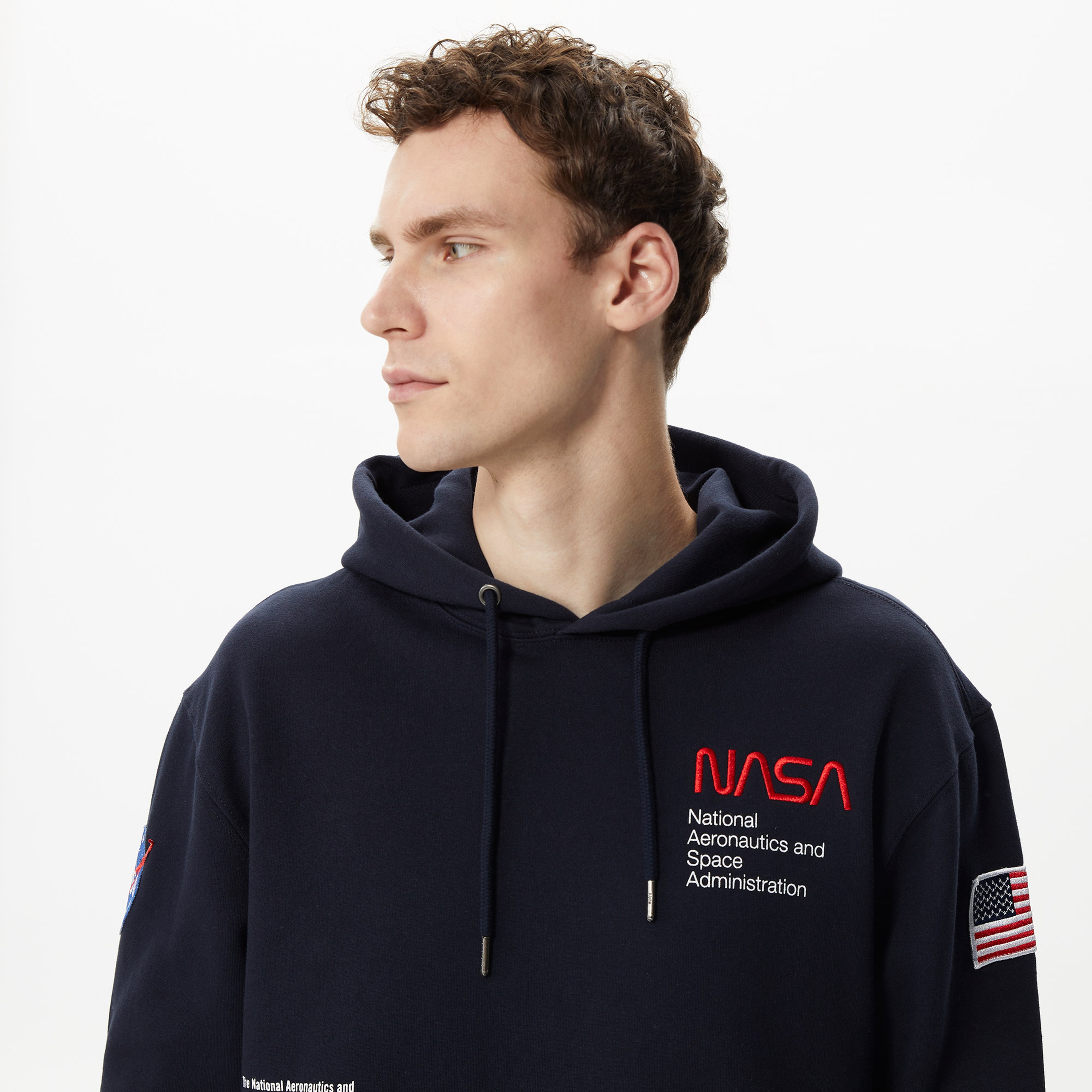 Alpha Industries Nasa Erkek Lacivert Hoodie