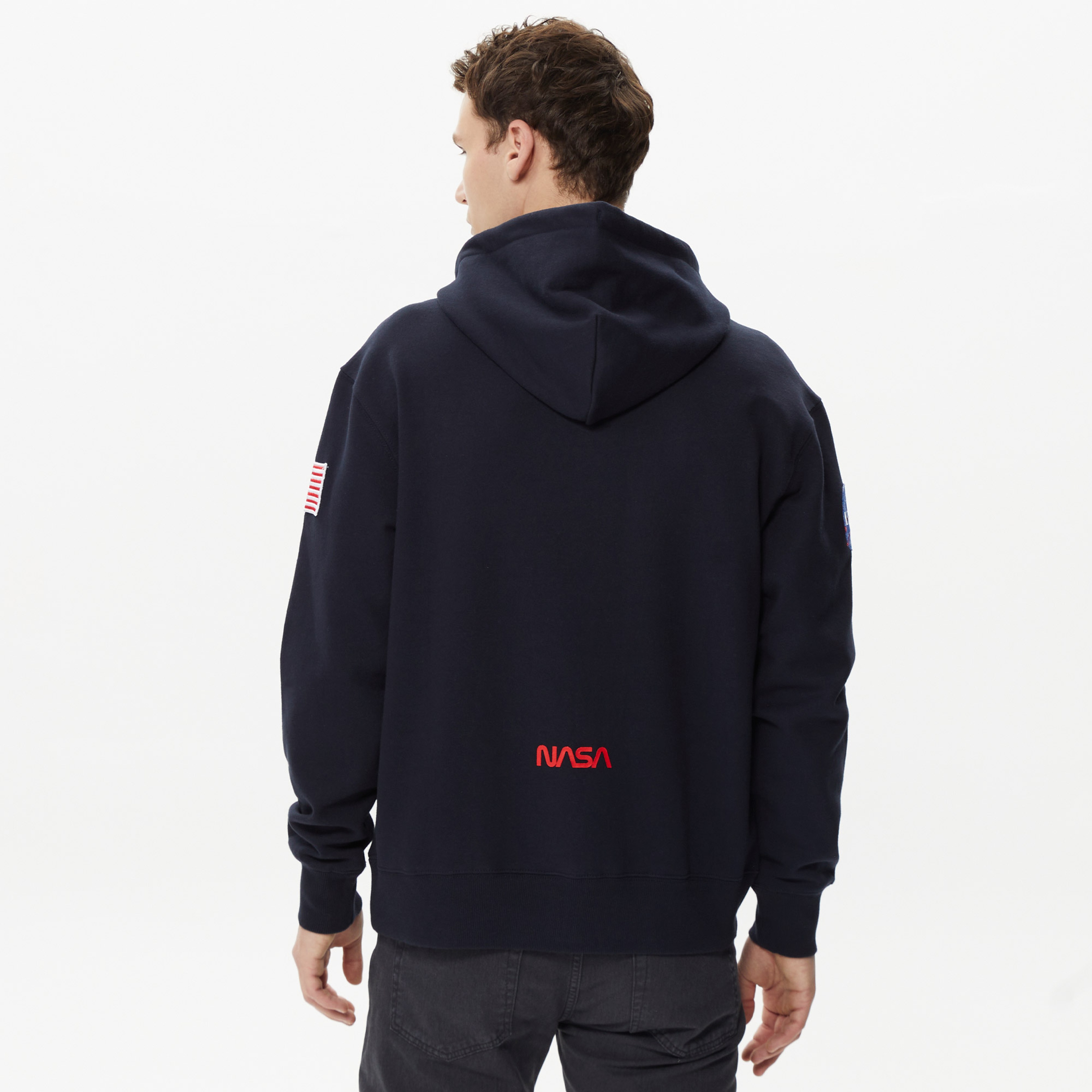 Alpha Industries Nasa Erkek Lacivert Hoodie