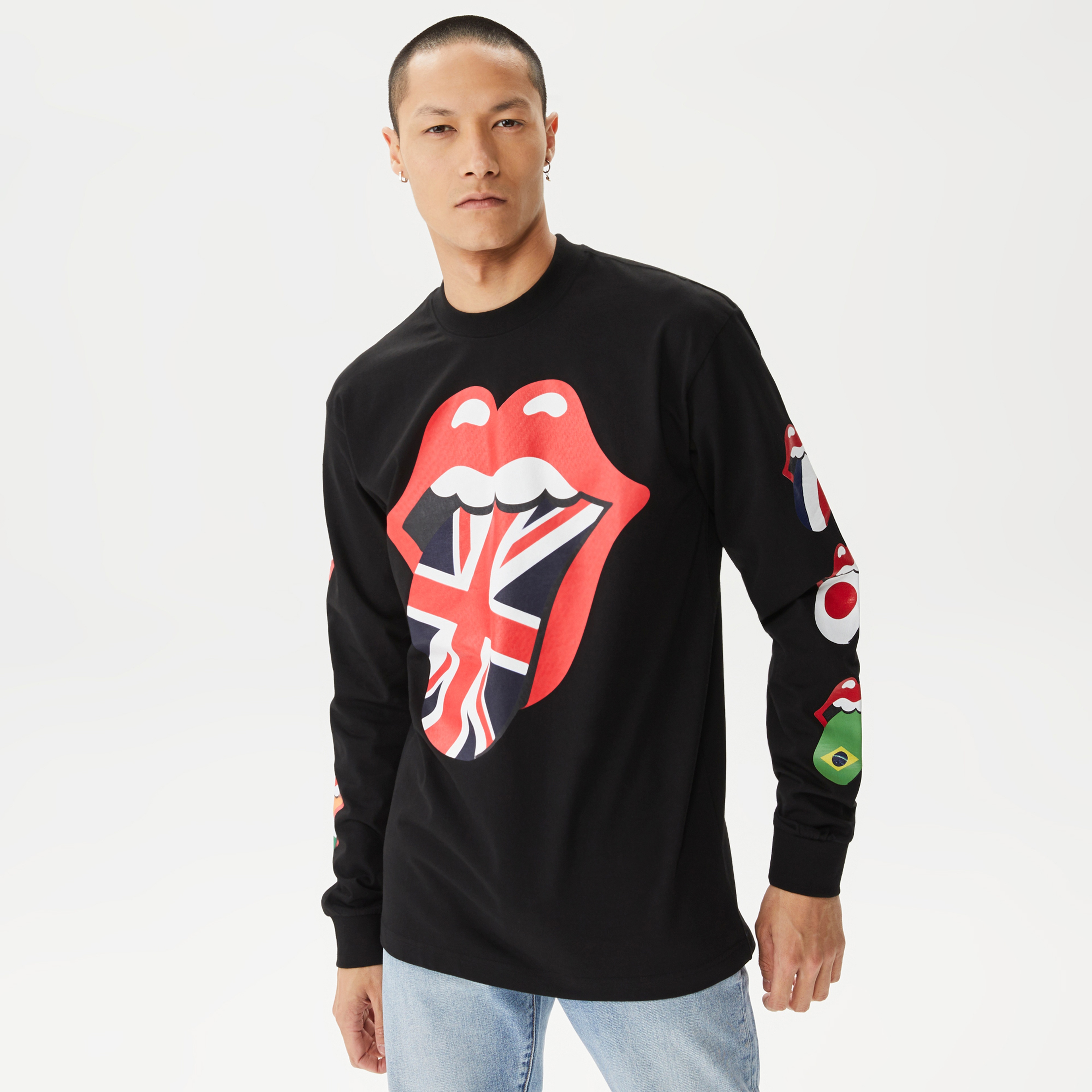 Market x Rolling Stones World Flag Erkek Siyah T-Shirt
