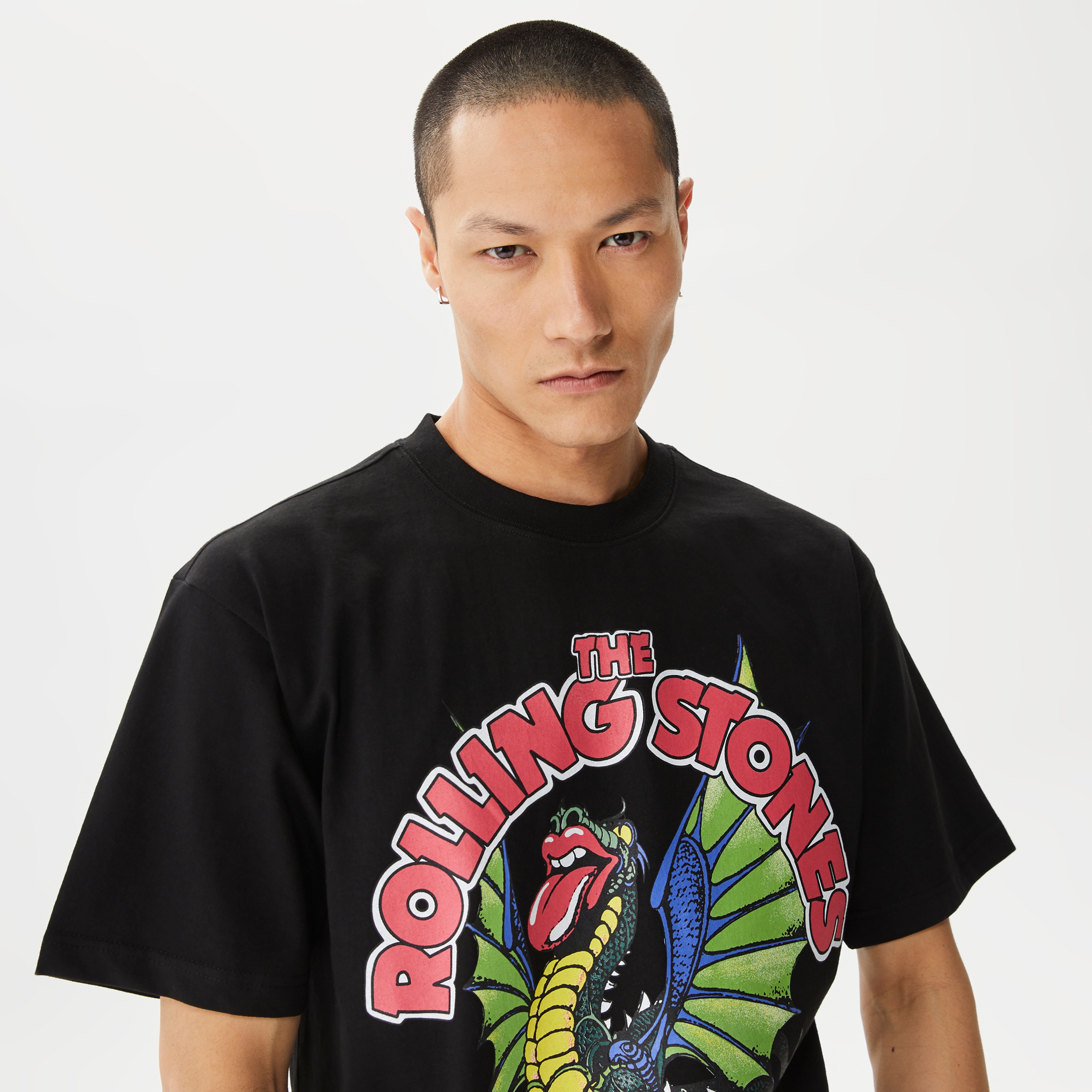 Market x Rolling Stones Chinatown Bewaret Erkek Siyah T-Shirt