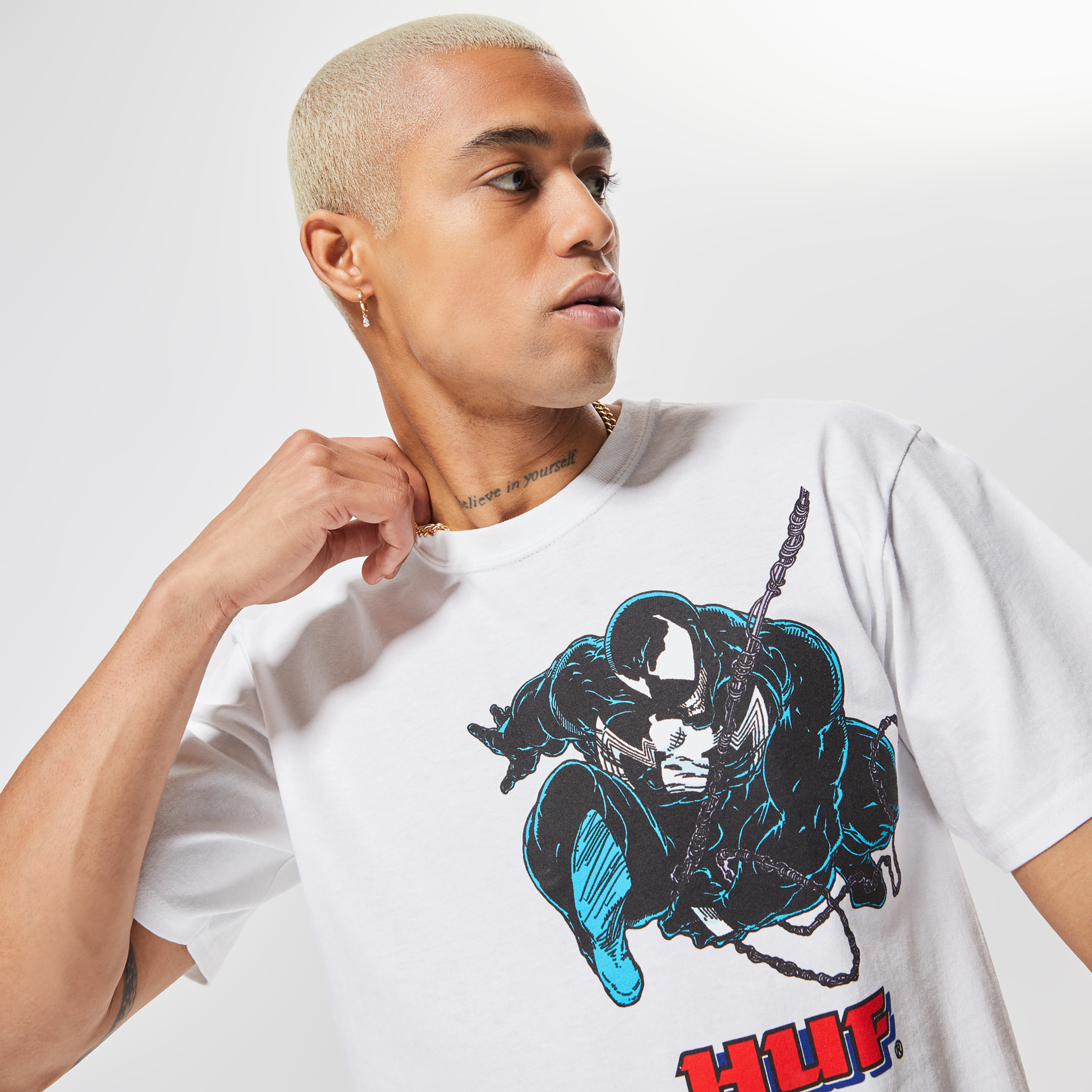 Huf Face Off Erkek Beyaz T-Shirt