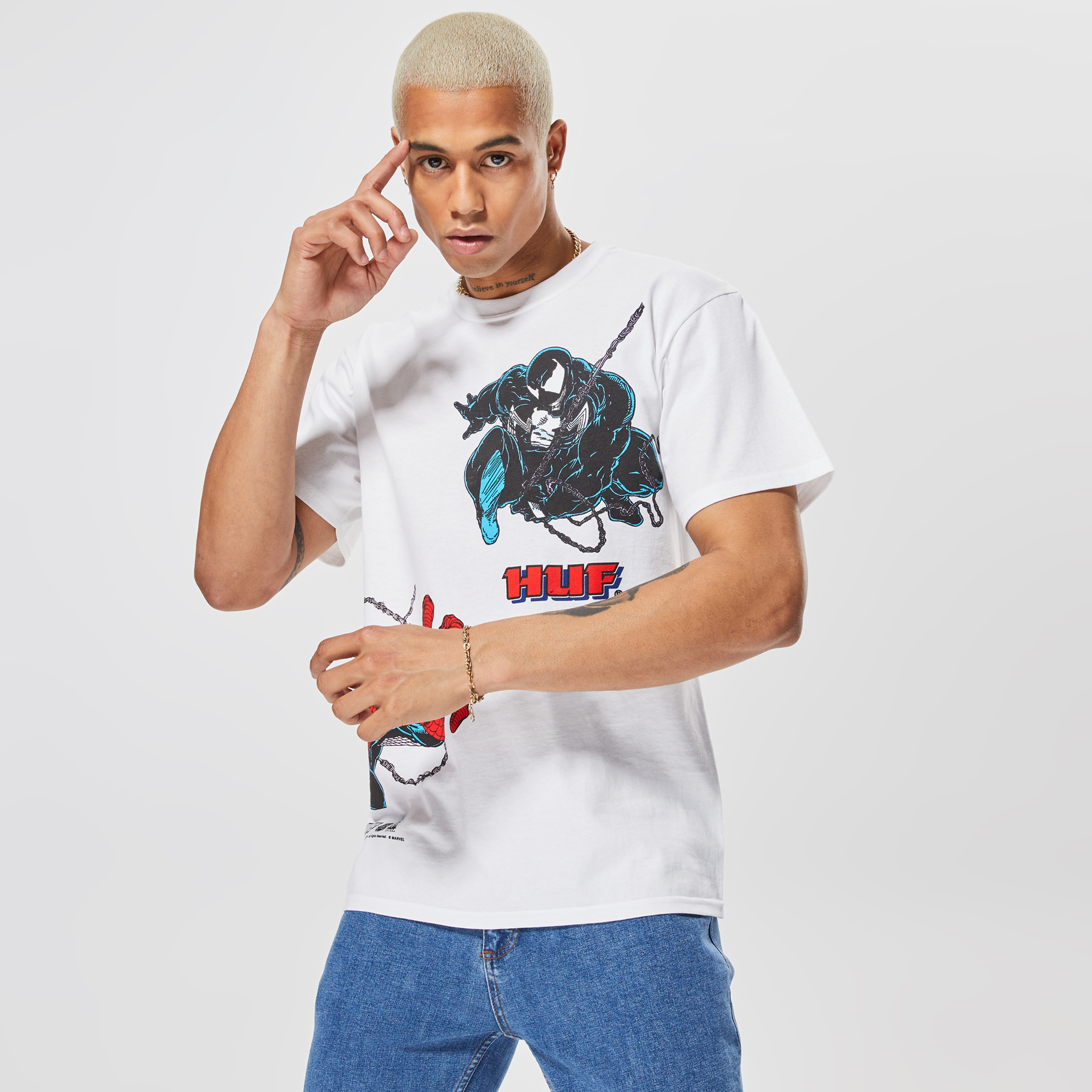 Huf Face Off Erkek Beyaz T-Shirt
