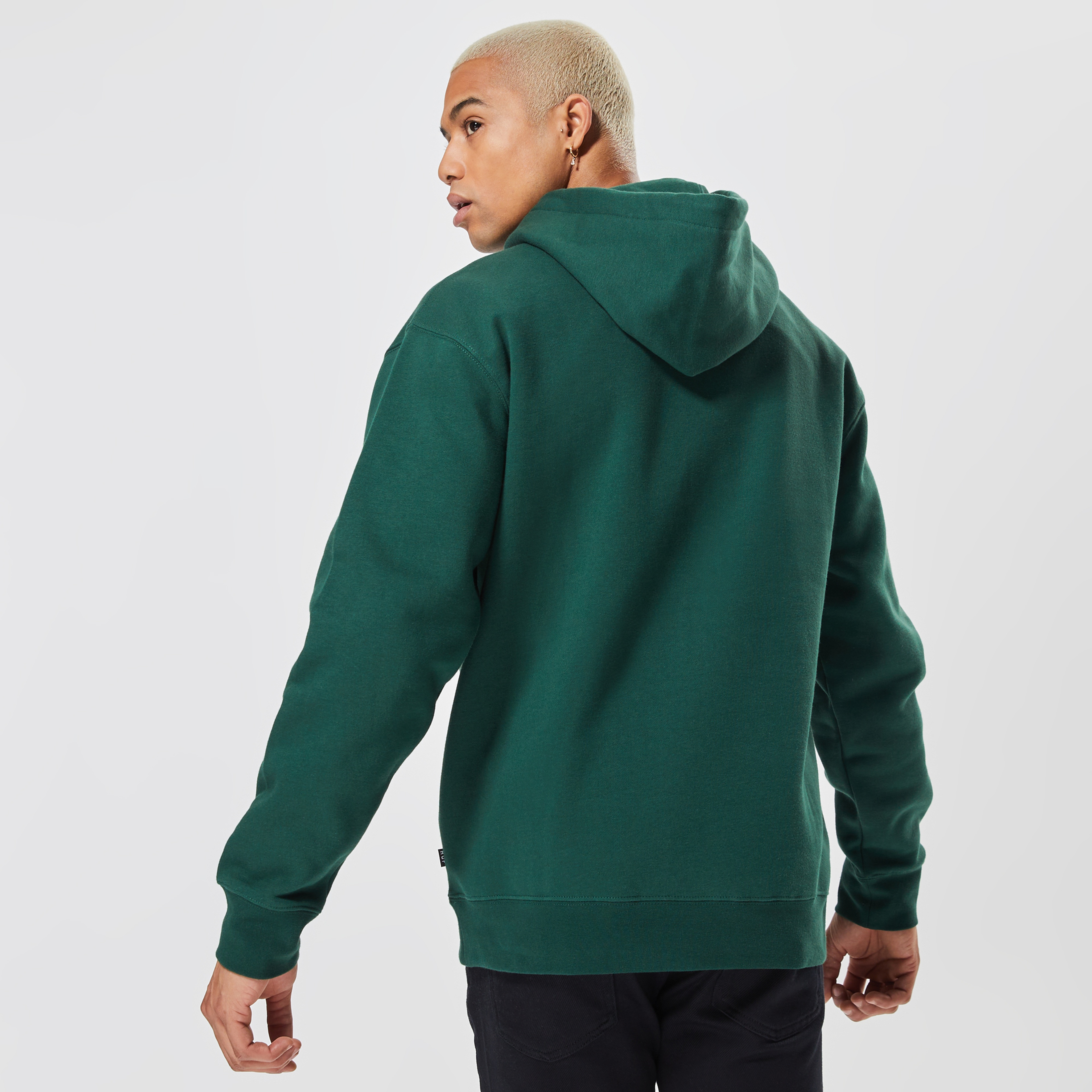 Huf Essentials Box Logo Erkek Yeşil Hoodie