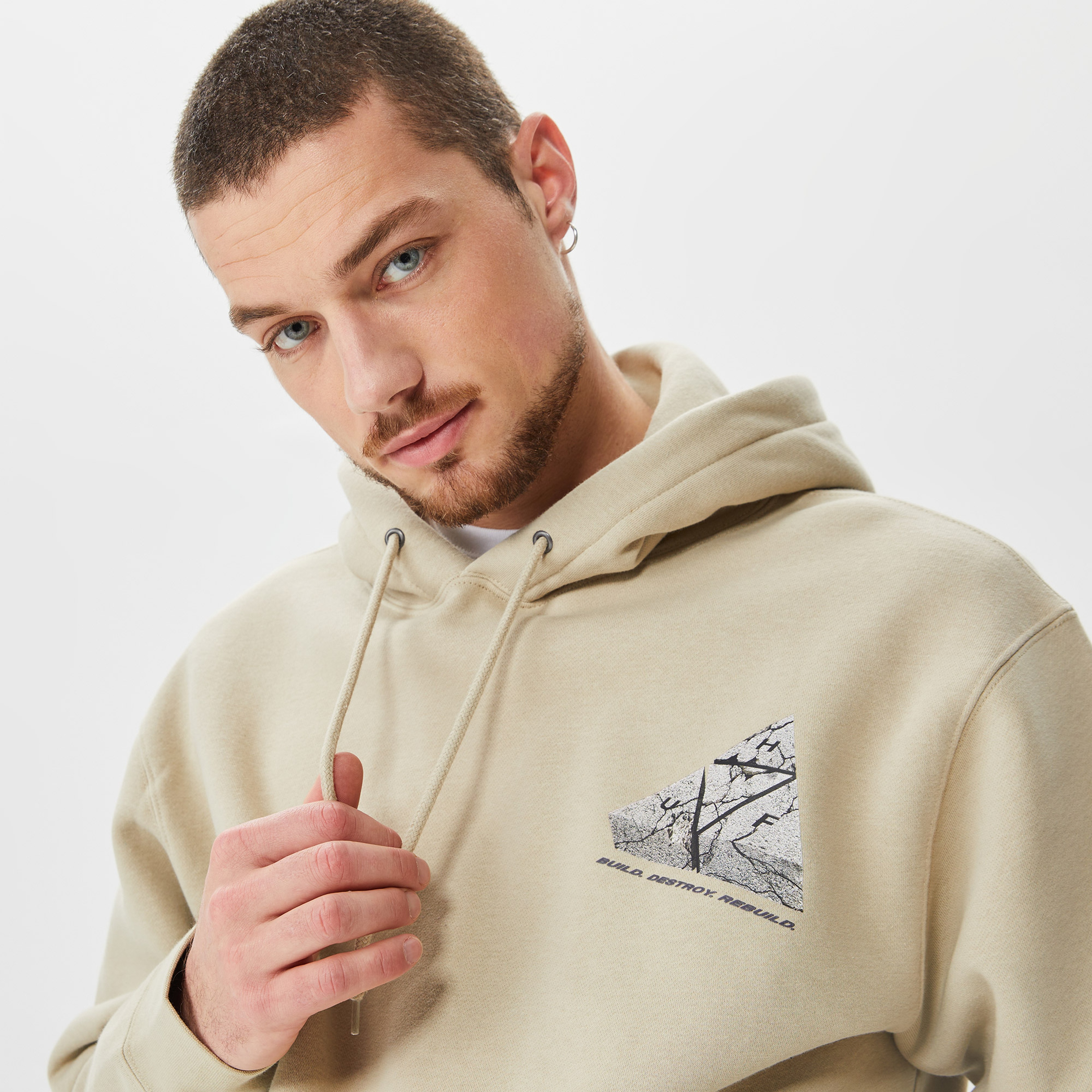 Huf Withstand Erkek Bej Hoodie