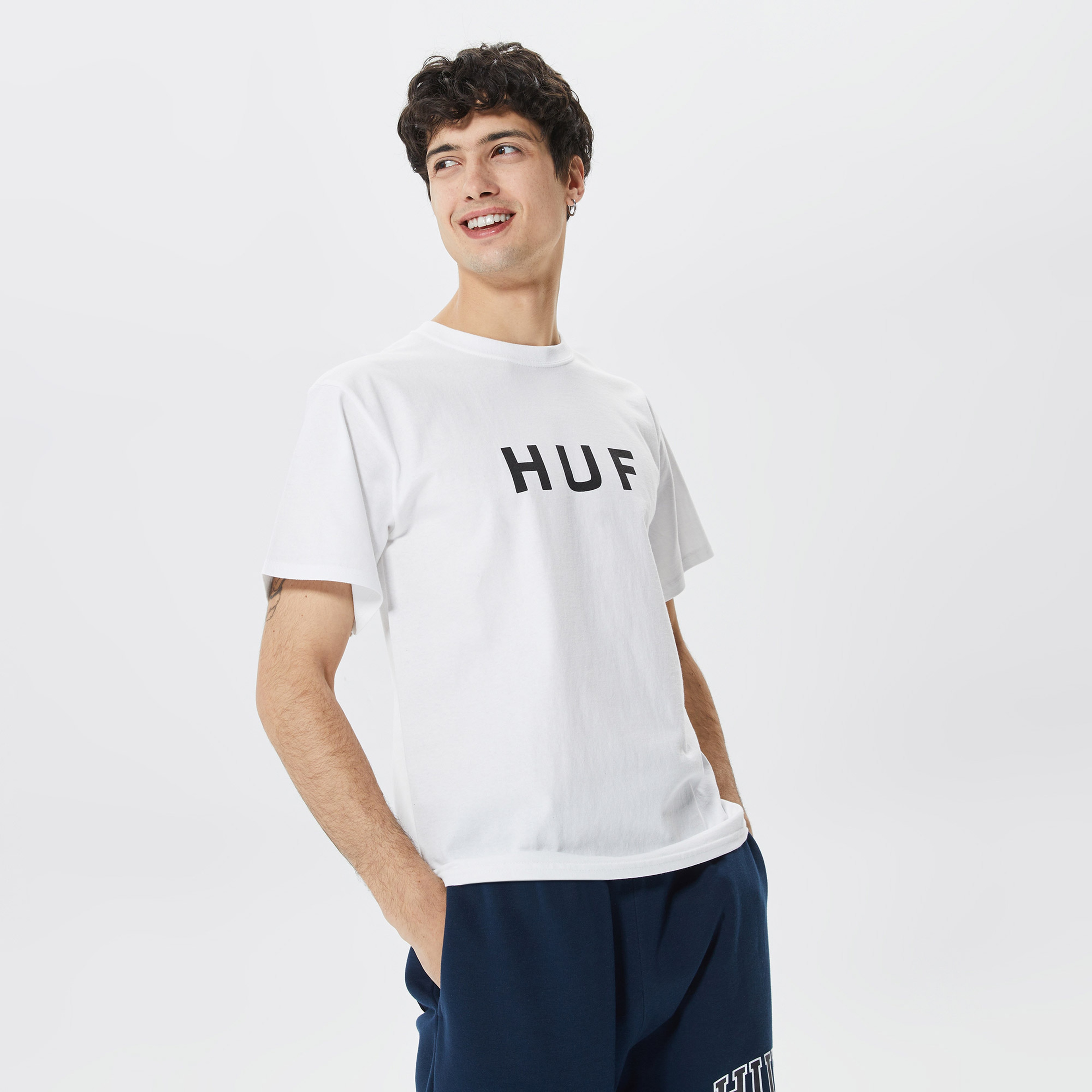 Huf Essentials Erkek Beyaz T-Shirt