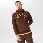 Market Chess Club Applique Fleece Erkek Kahverengi Hoodie