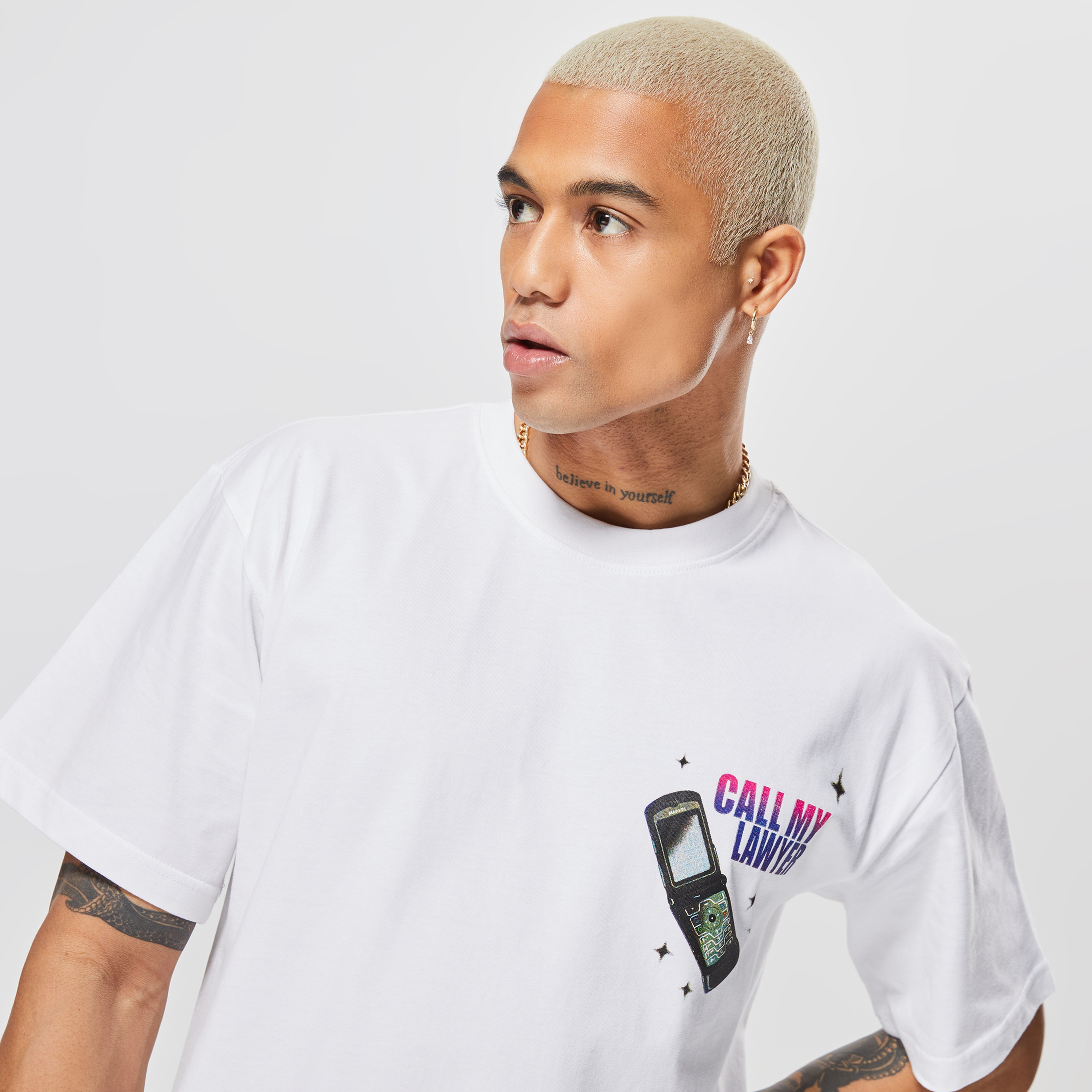 Market Call My Lawyer Act Now Erkek Beyaz T-Shirt