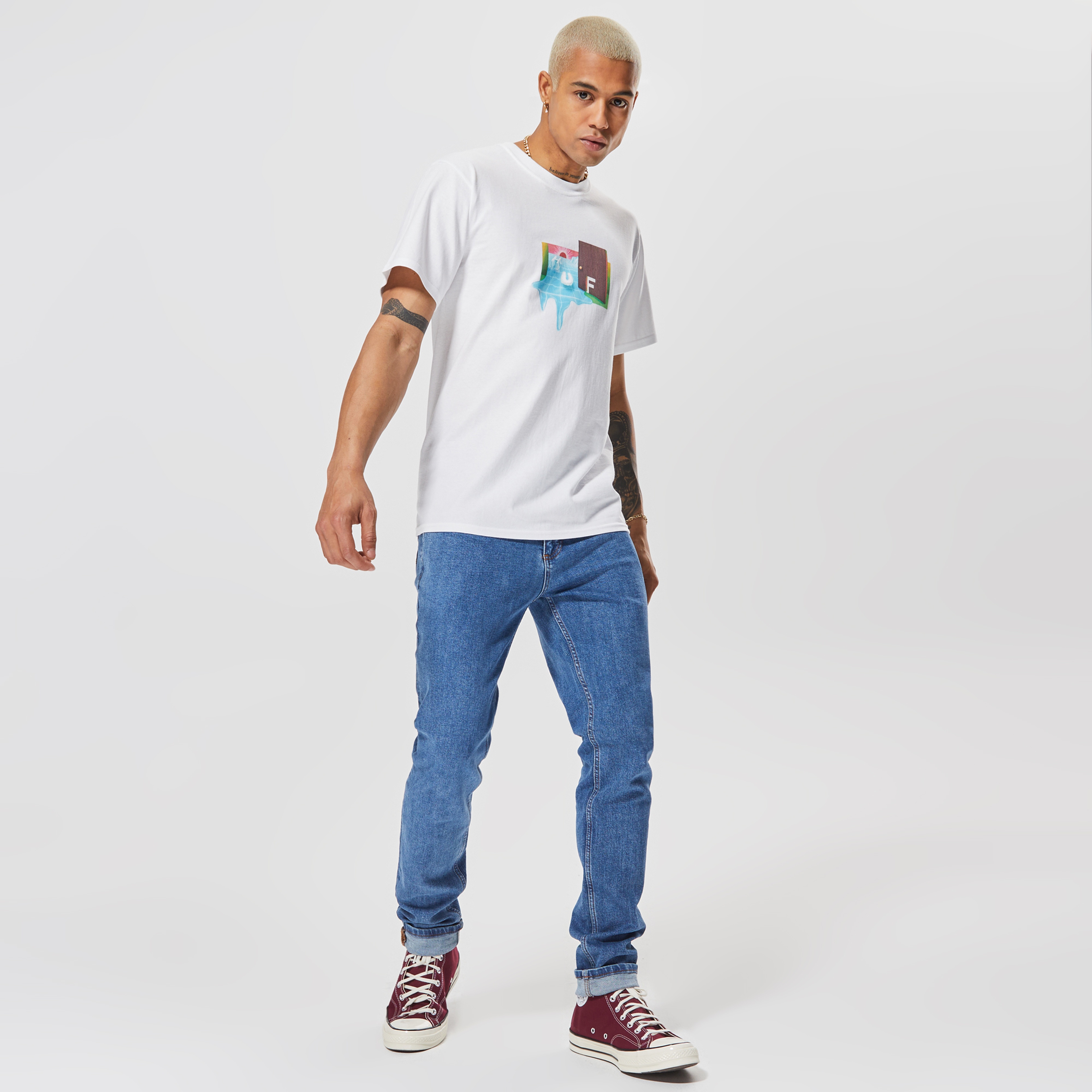Huf Door Of Perception Erkek Beyaz T-Shirt