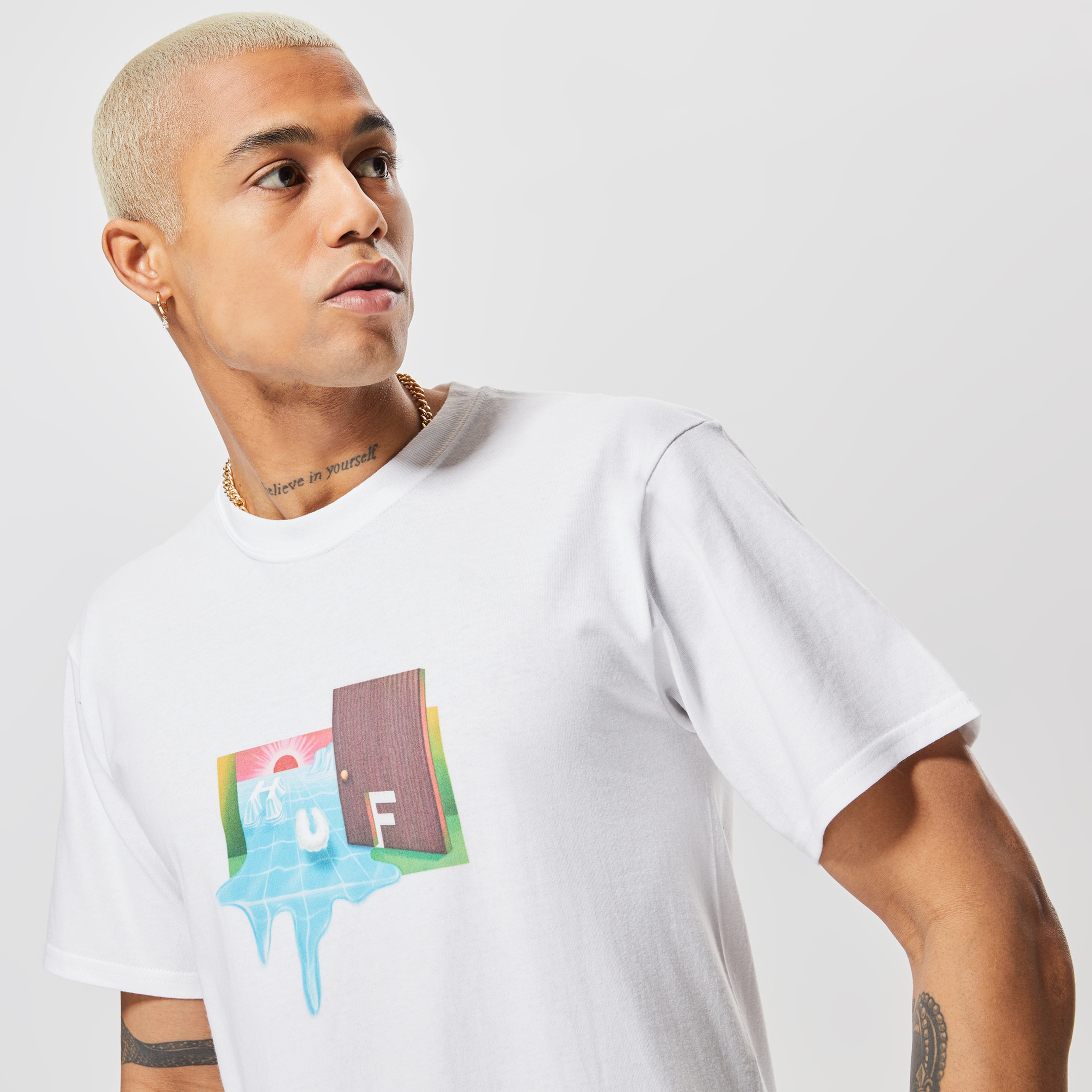 Huf Door Of Perception Erkek Beyaz T-Shirt