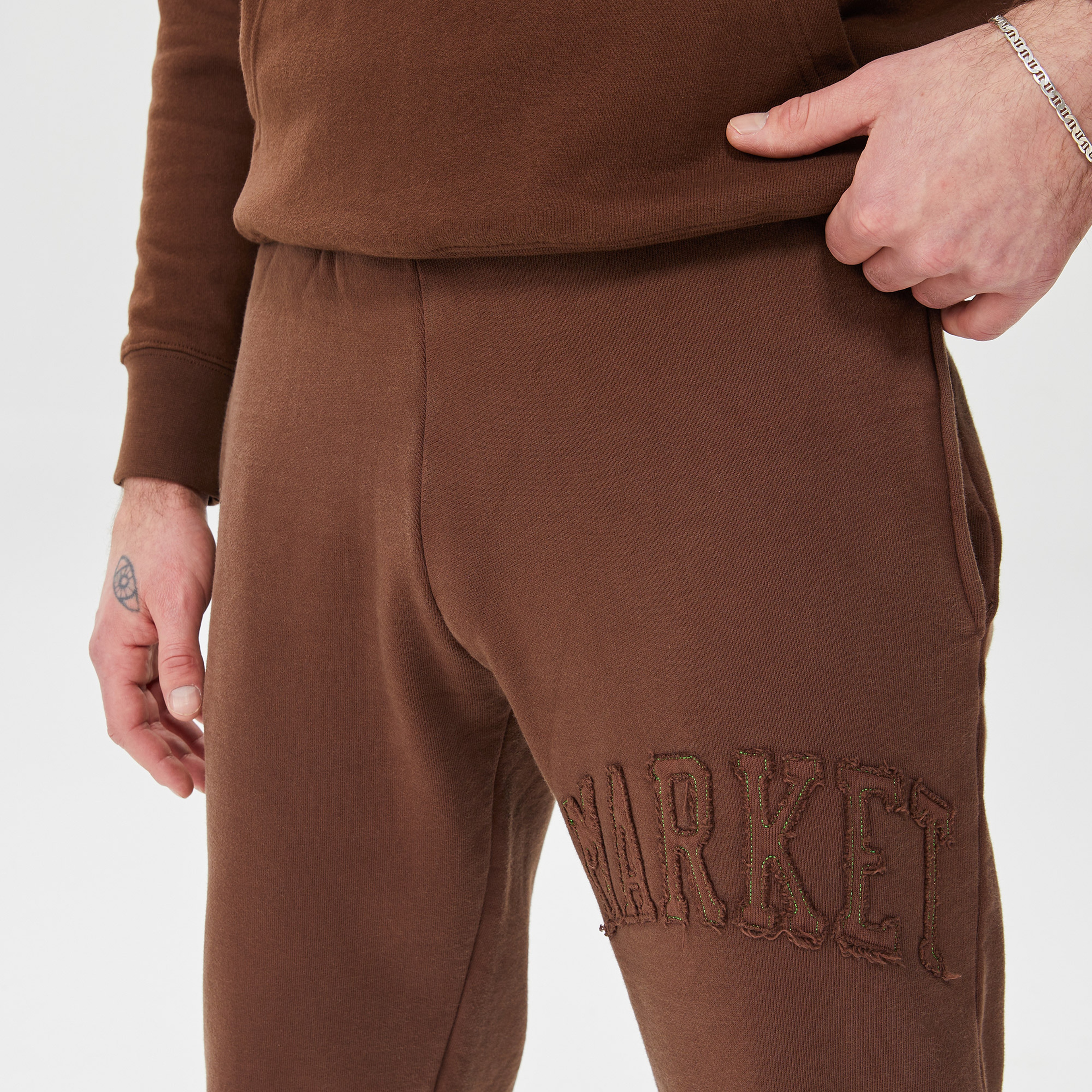 Market Vintage Wash Erkek Kahverengi Eşofman Altı