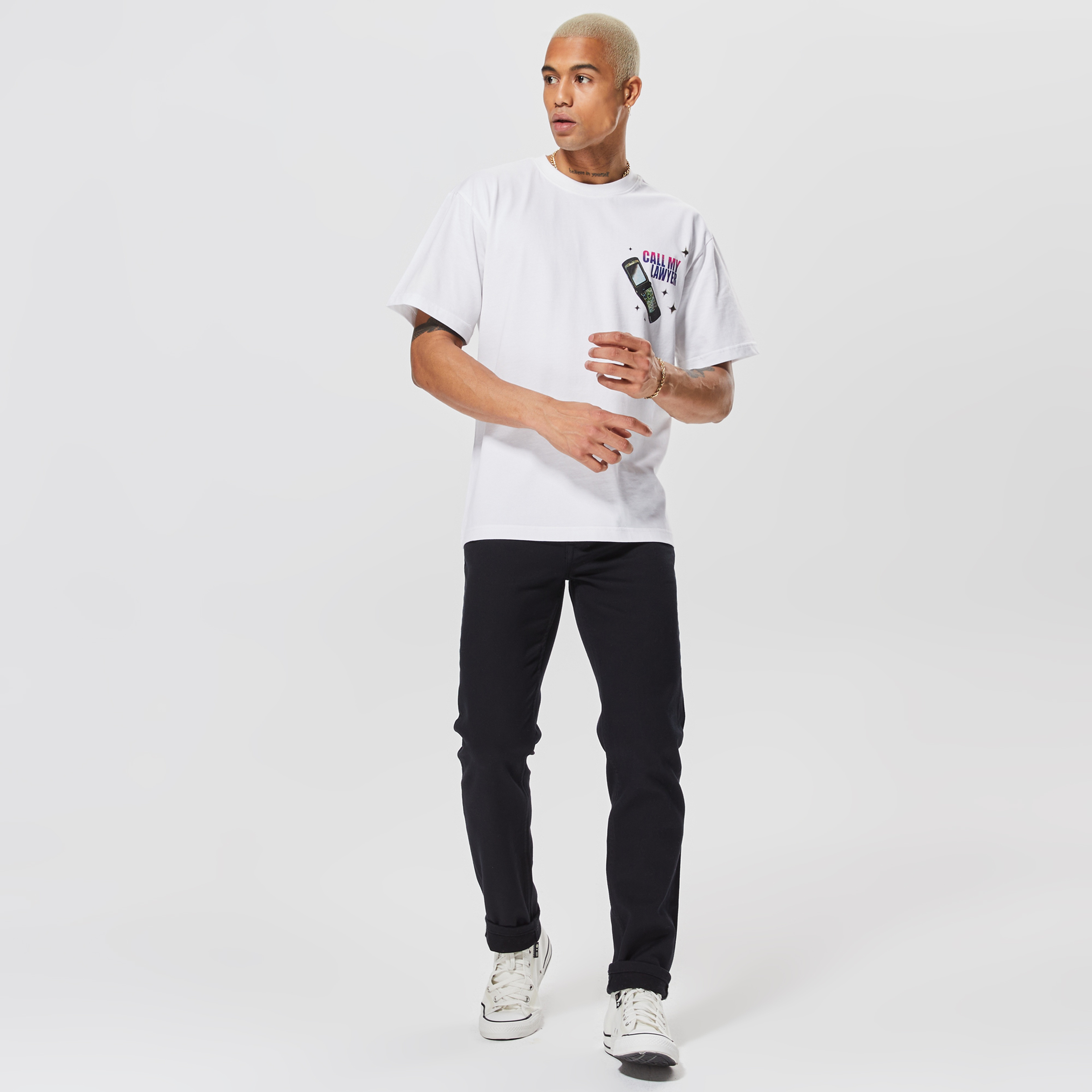 Market Call My Lawyer Act Now Erkek Beyaz T-Shirt