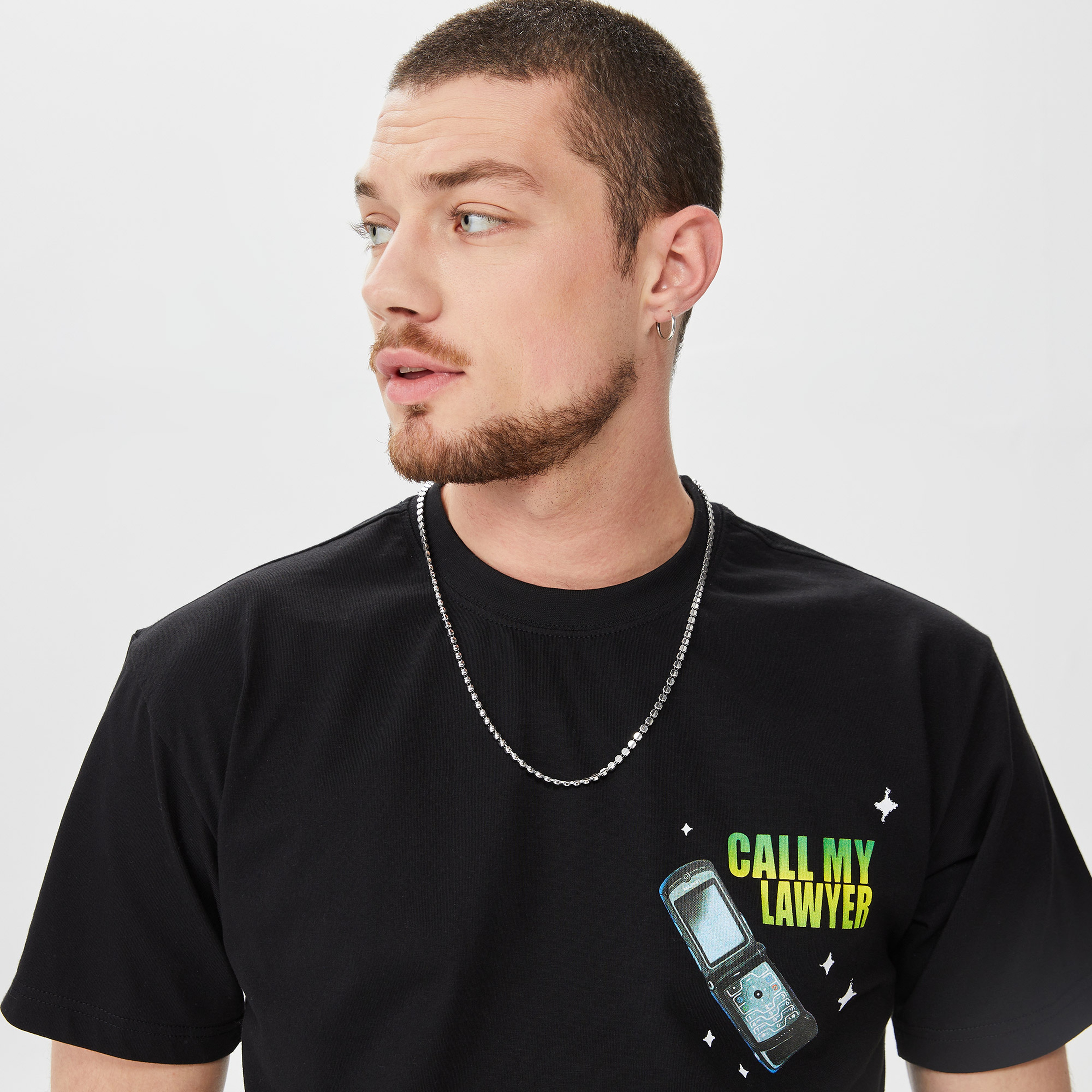 Market Call My Lawyer Act Now Erkek Siyah T-Shirt