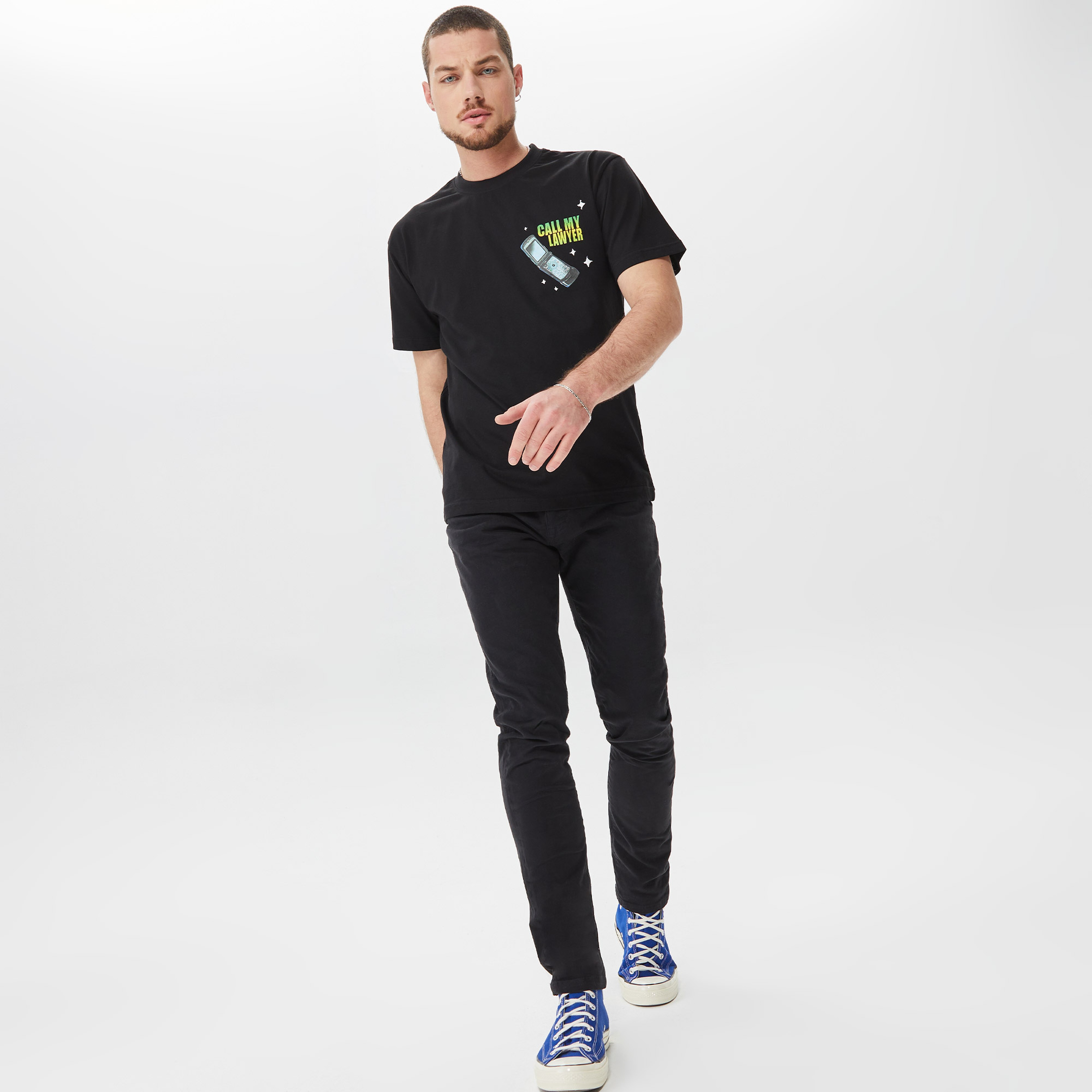 Market Call My Lawyer Act Now Erkek Siyah T-Shirt