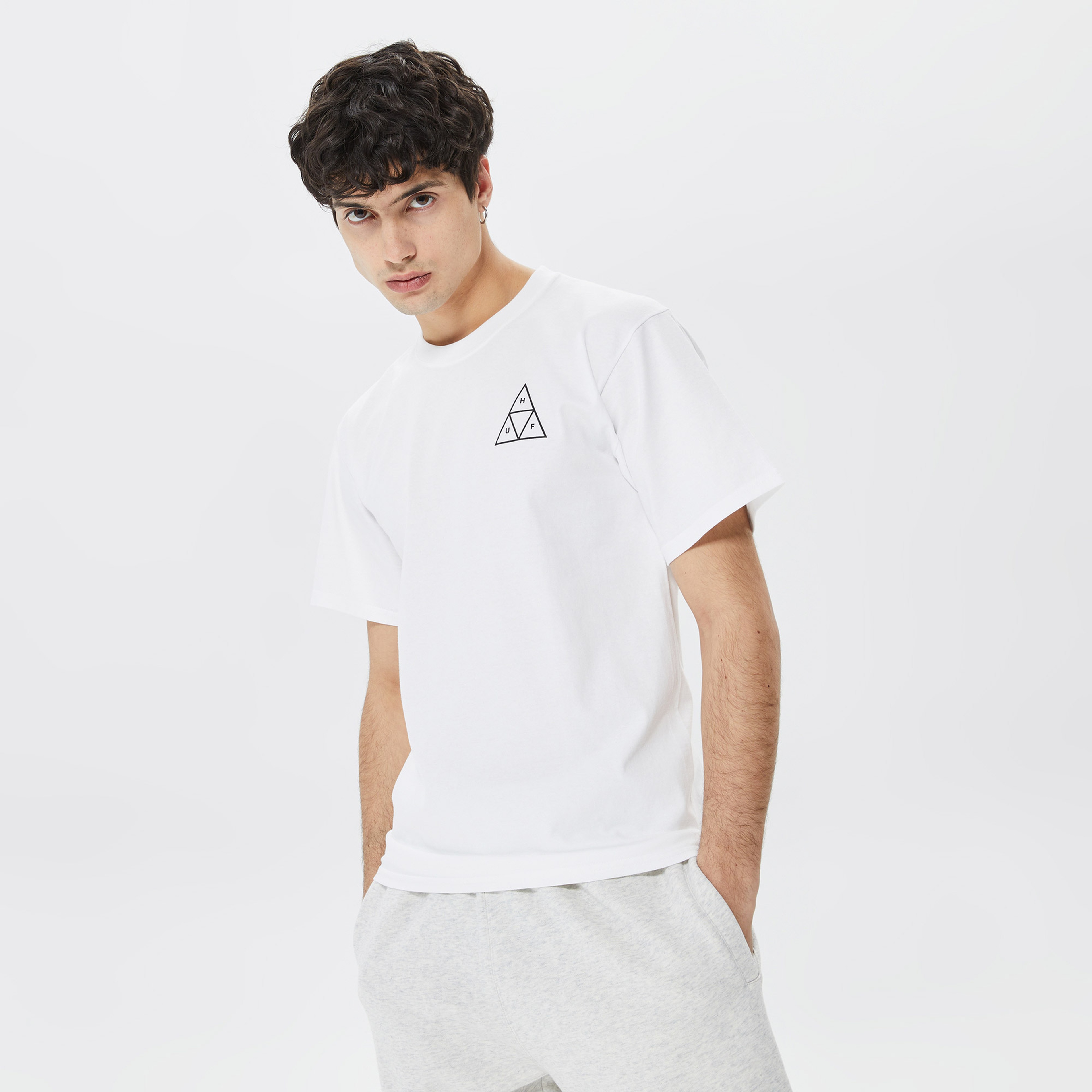 Huf Essentials Erkek Beyaz T-Shirt