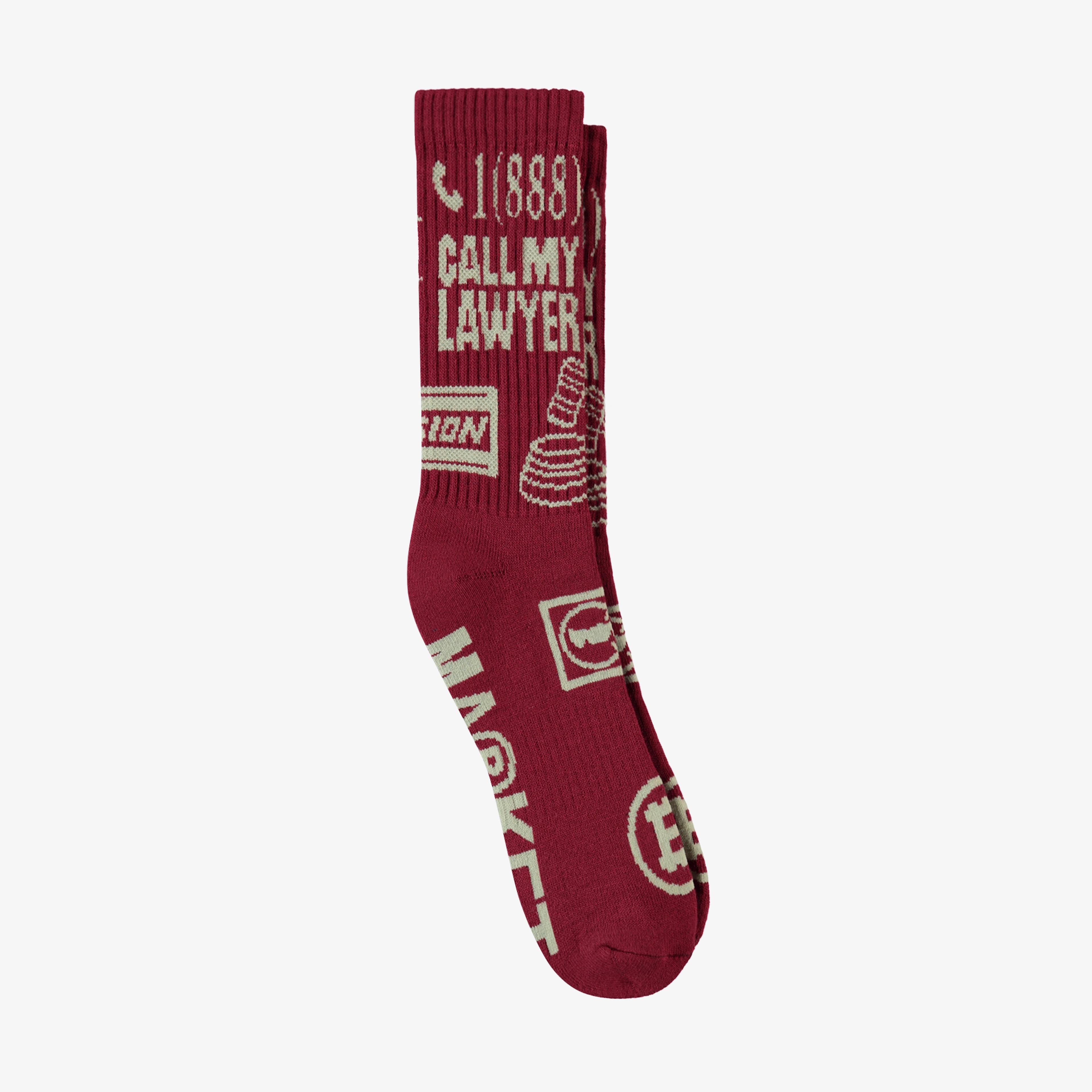 Market Call My Lawyer Erkek Bordo Çorap