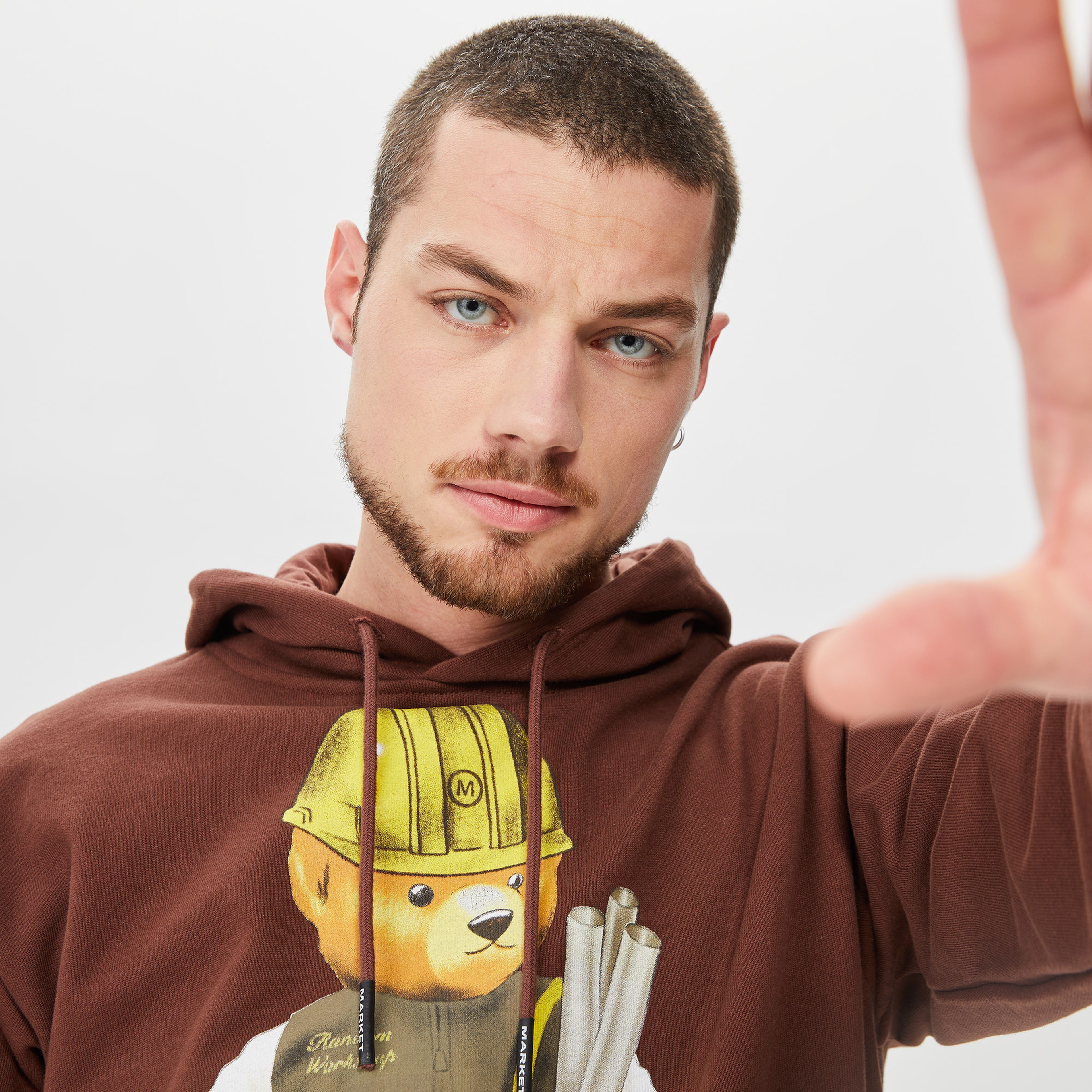 Market Workshop Bear Erkek Kahverengi Hoodie