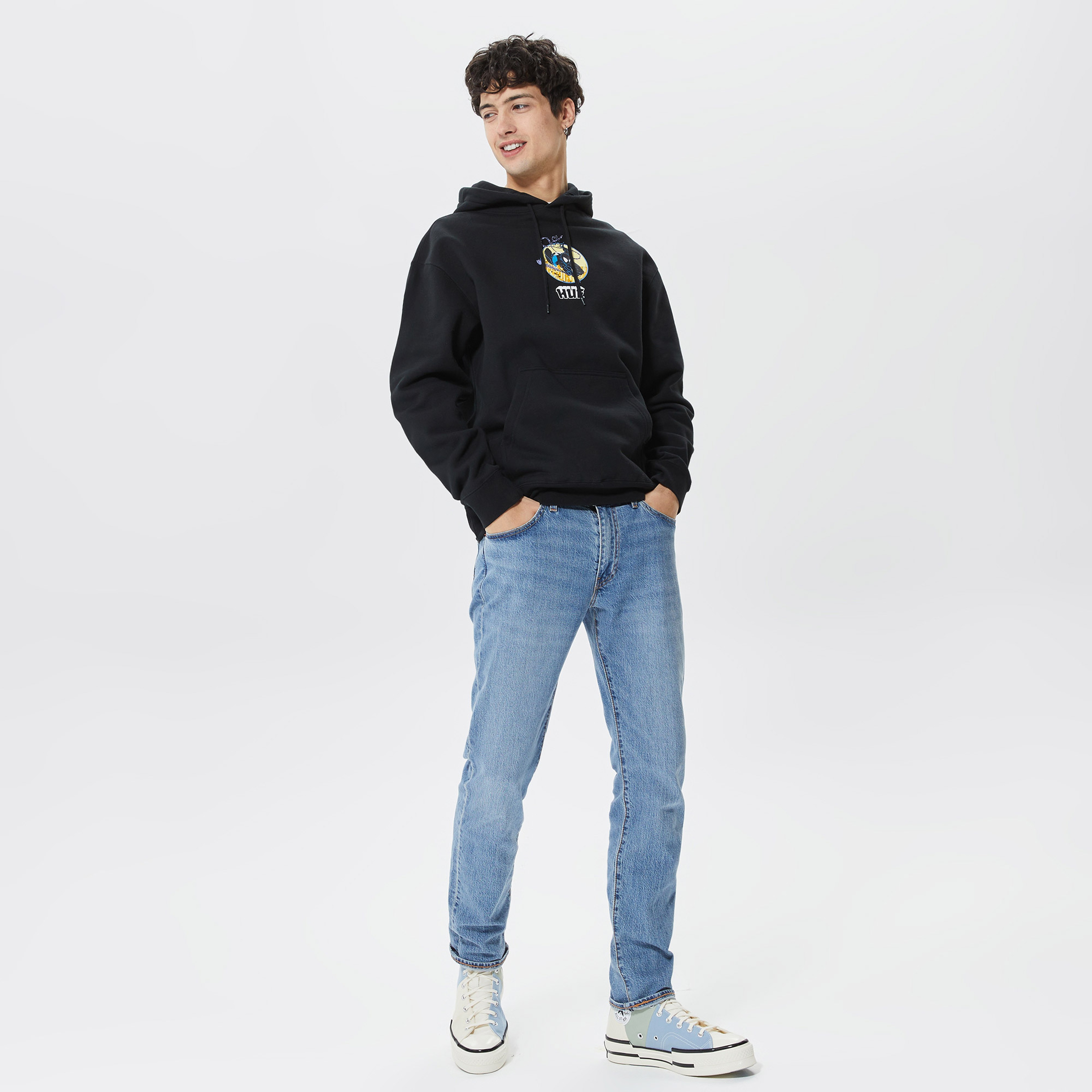 Huf Three Hundred Erkek Siyah Hoodie