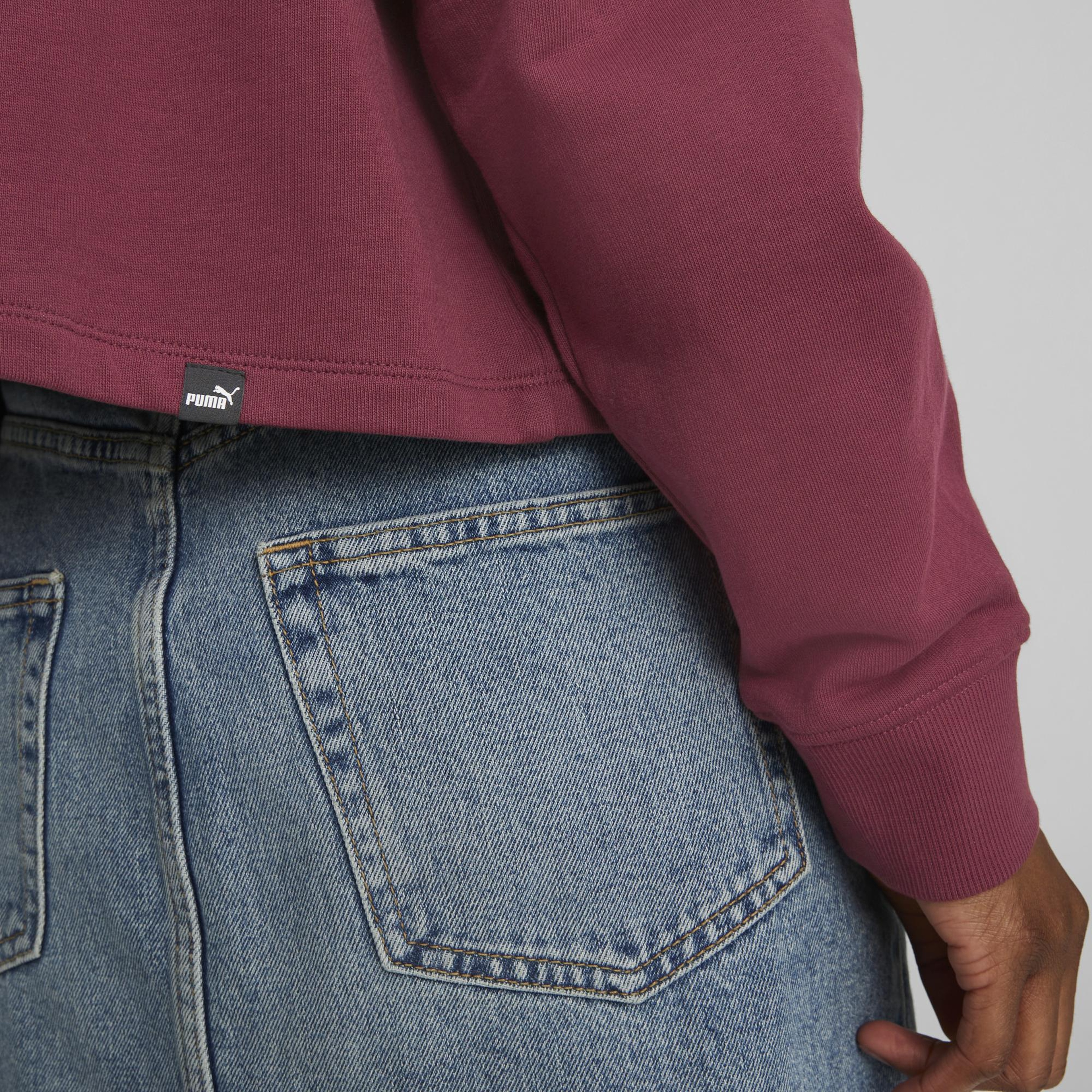 Puma Her High-Neck Kadın Bordo Günlük Sweatshirt