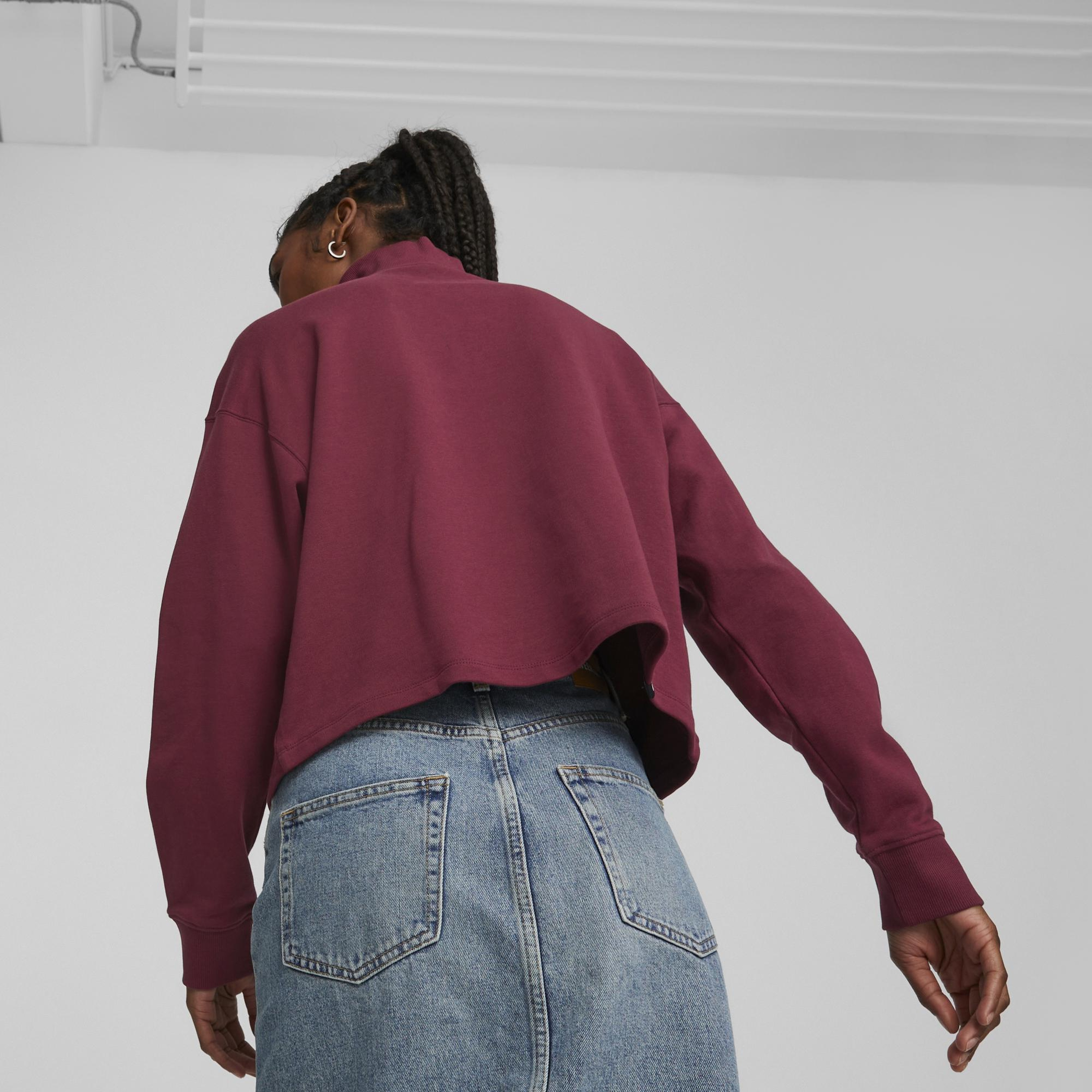 Puma Her High-Neck Kadın Bordo Günlük Sweatshirt