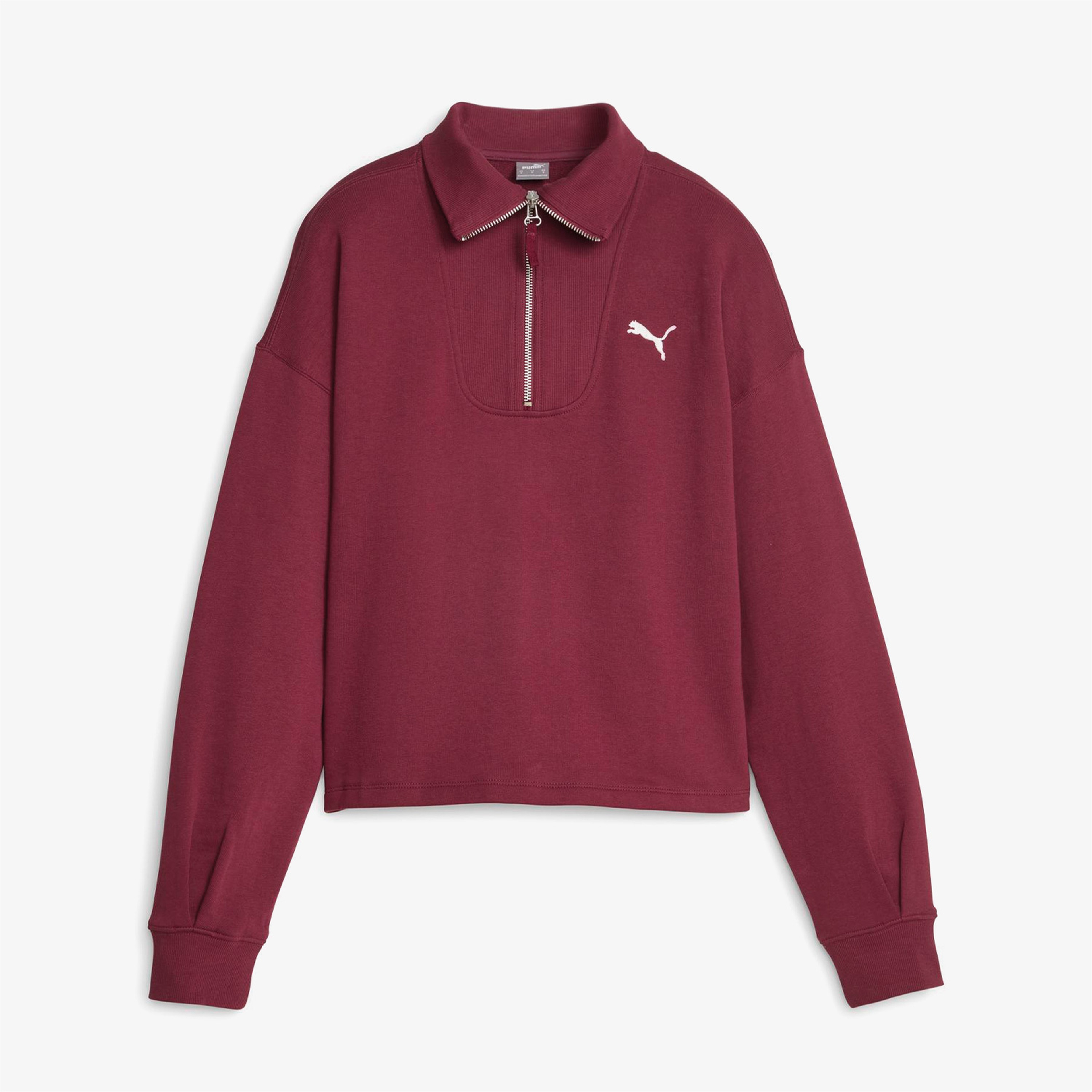 Puma Her High-Neck Kadın Bordo Günlük Sweatshirt