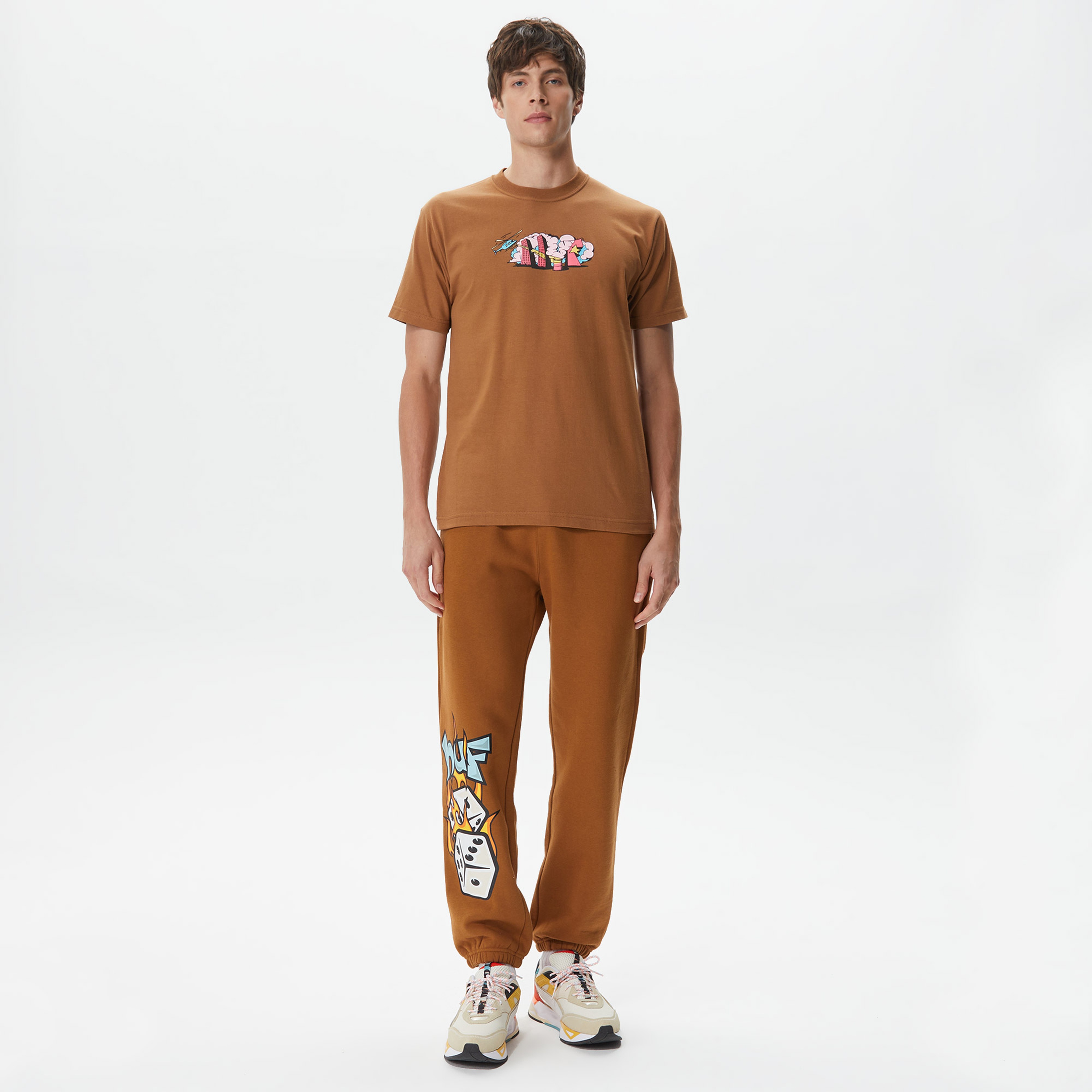 Huf Dicey Fleece Erkek Kahverengi Eşofman Altı