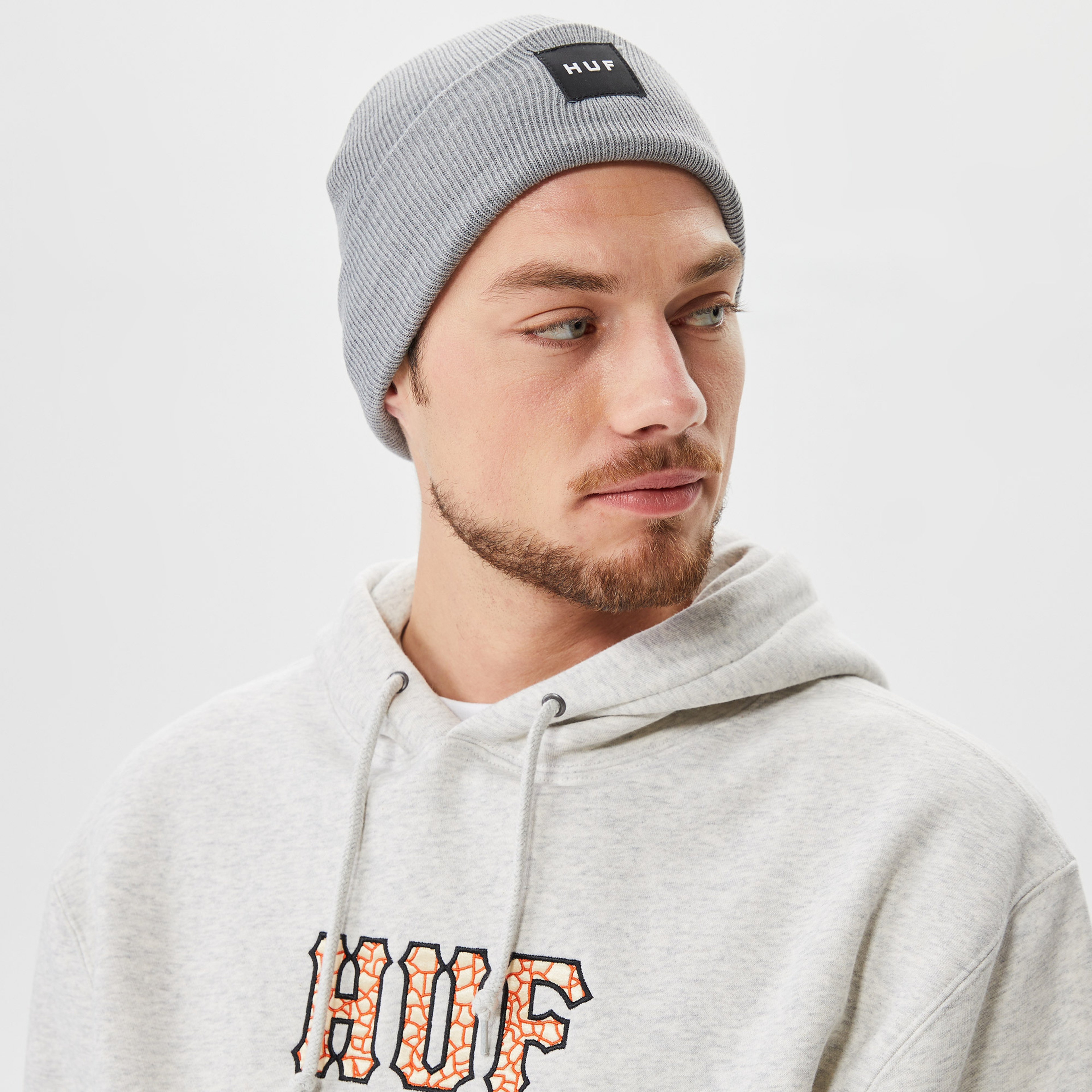 Huf Essentials Box Logo Erkek Gri Bere
