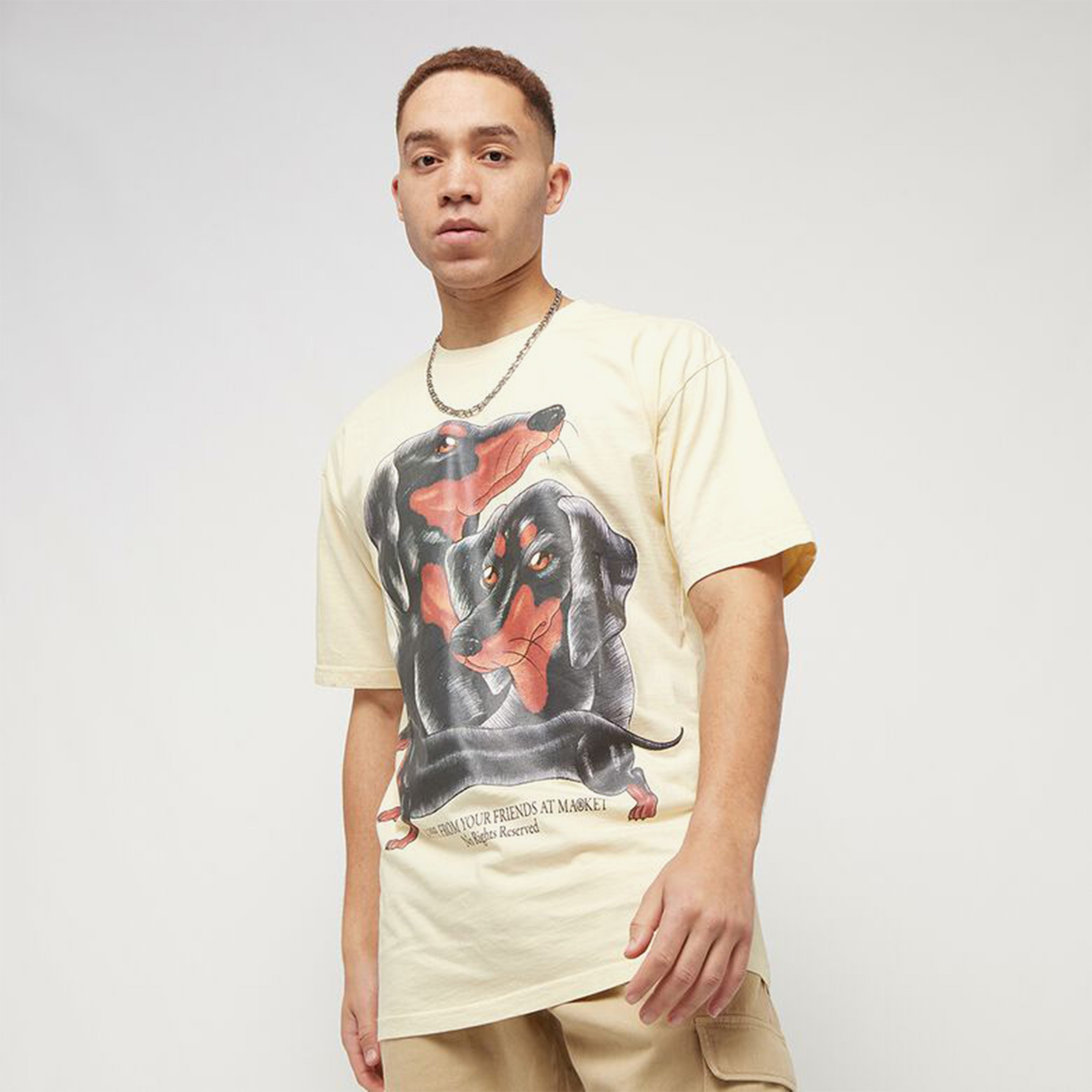 Market Long Bois Erkek Krem T-Shirt