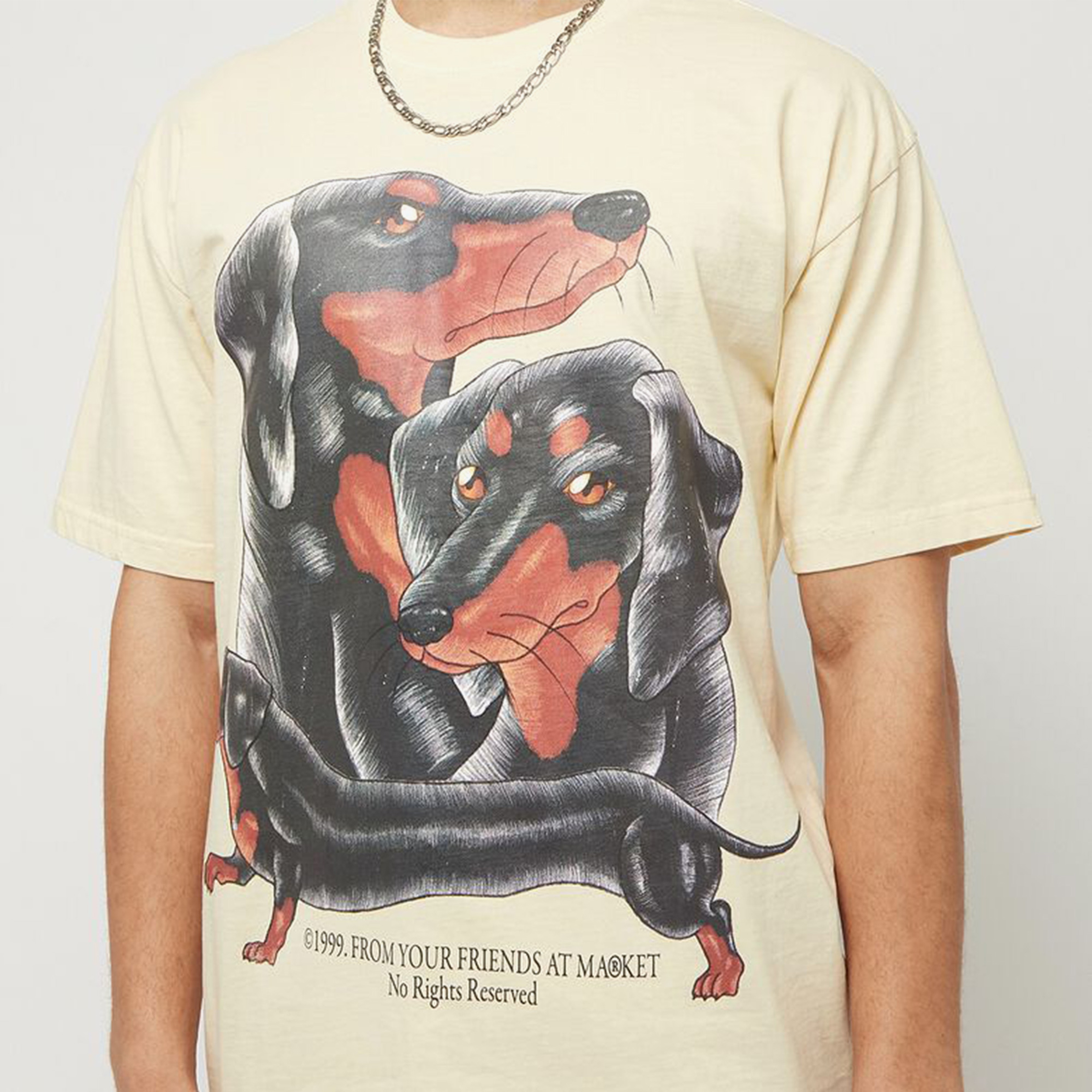 Market Long Bois Erkek Krem T-Shirt