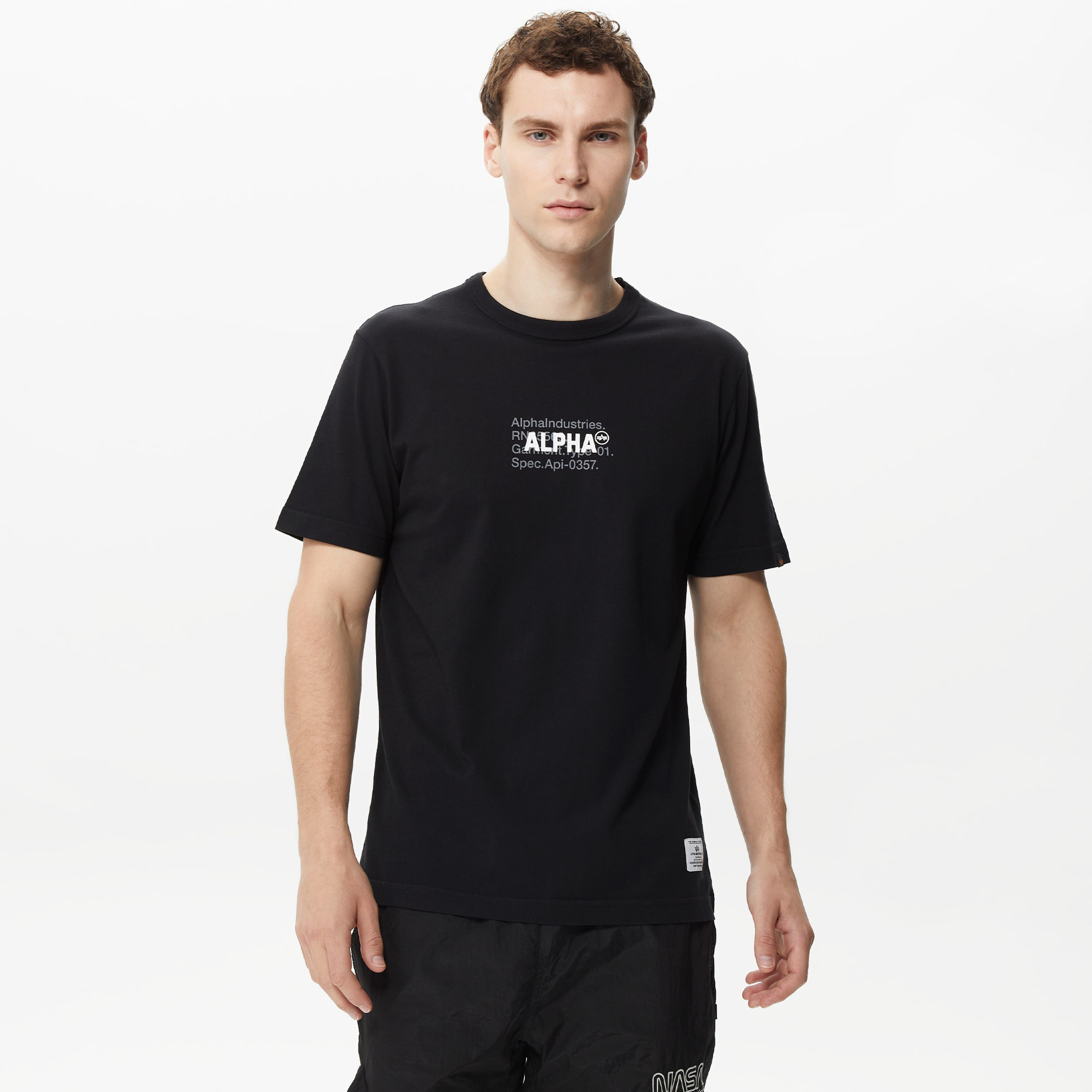 Alpha Industries Code Graphic Erkek Siyah T-Shirt