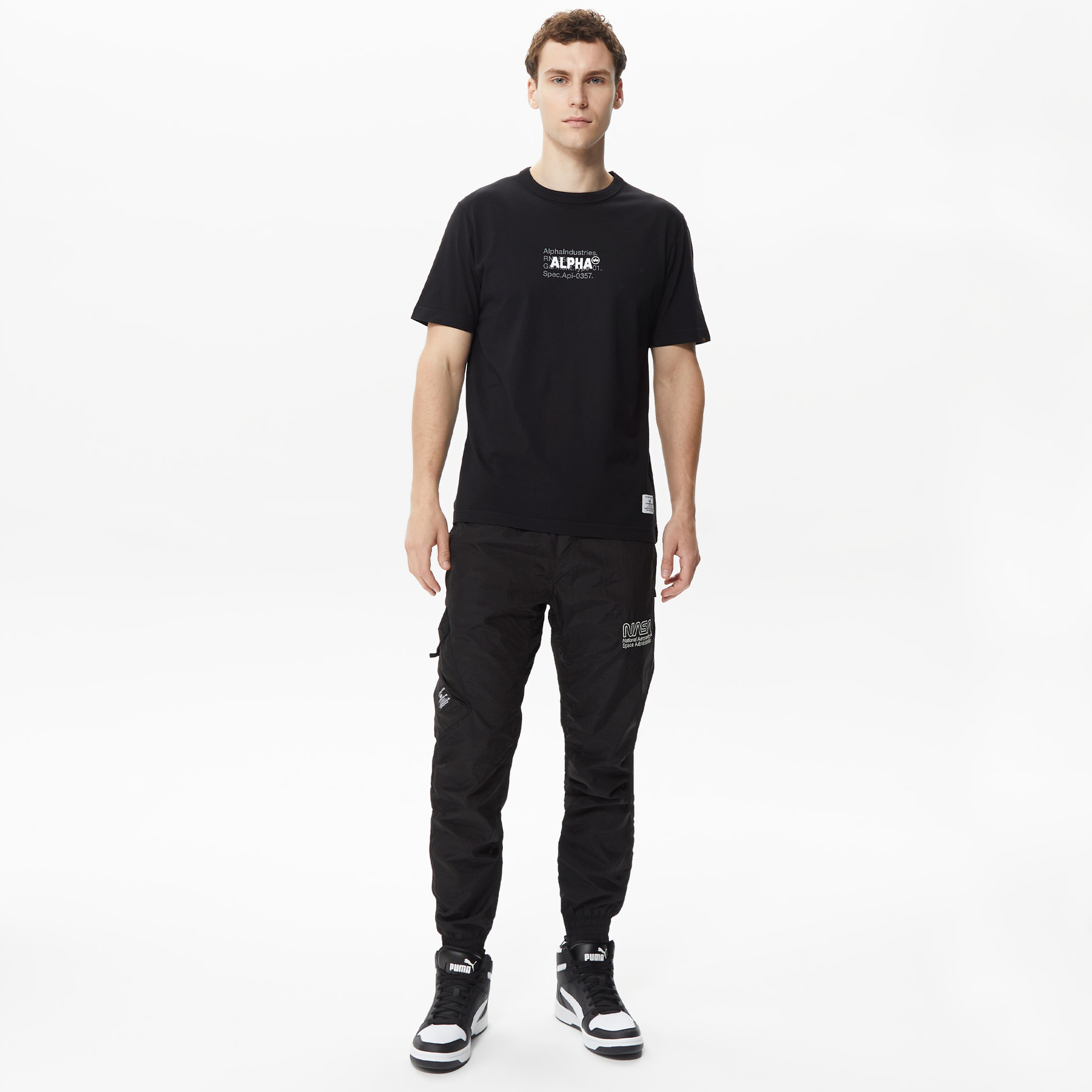 Alpha Industries Code Graphic Erkek Siyah T-Shirt