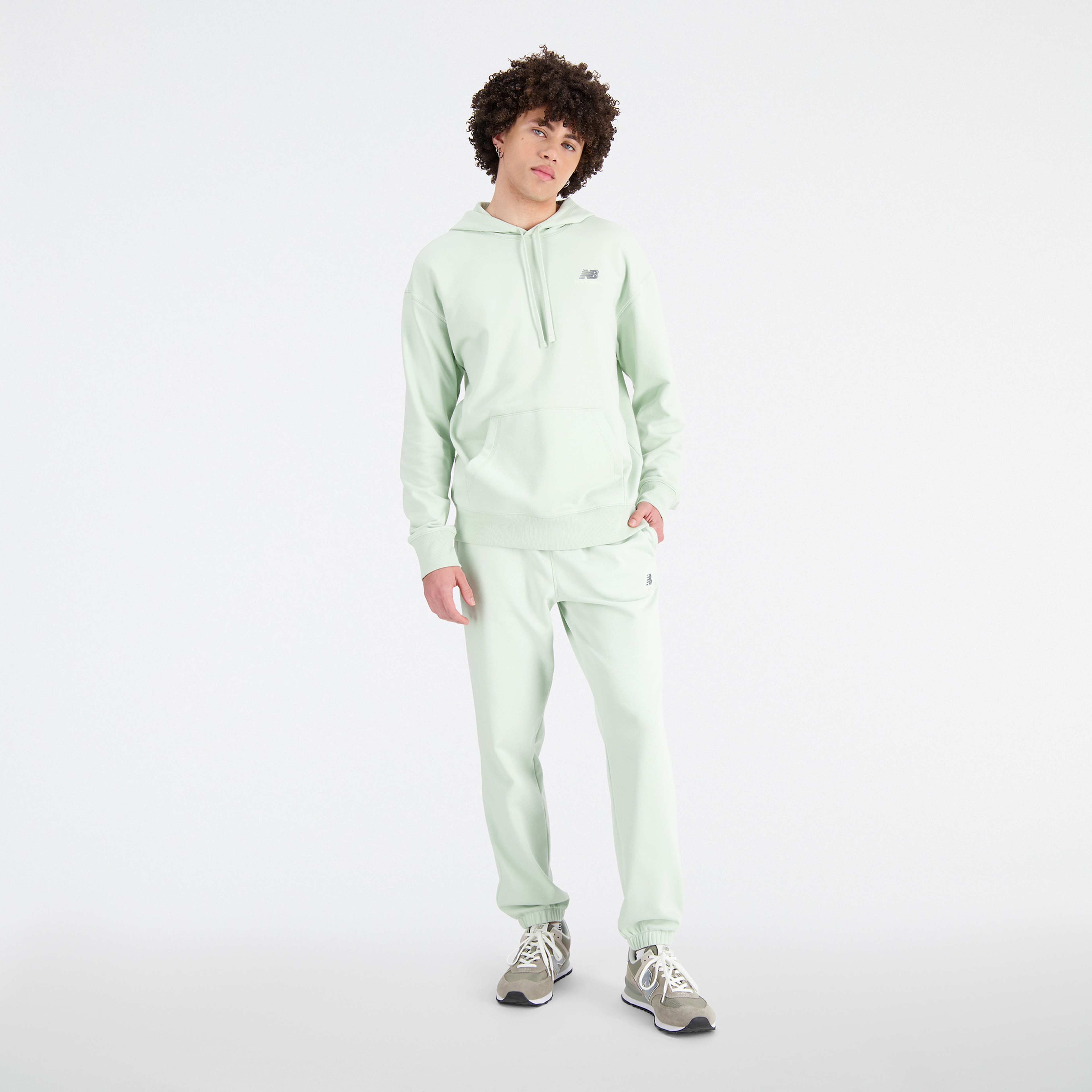 New Balance Uni-ssentials French Terry Kadın Yeşil Hoodie