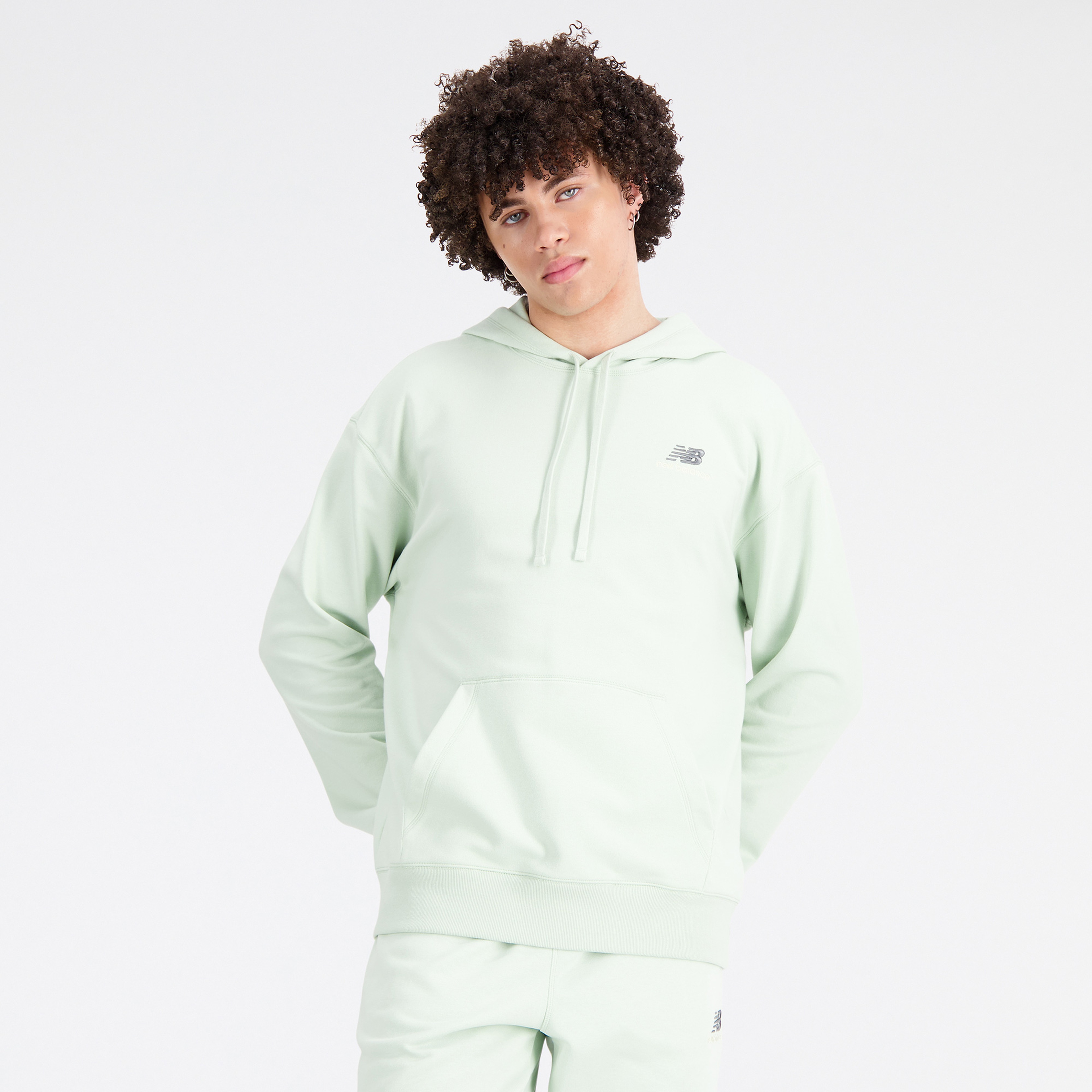 New Balance Uni-ssentials French Terry Kadın Yeşil Hoodie