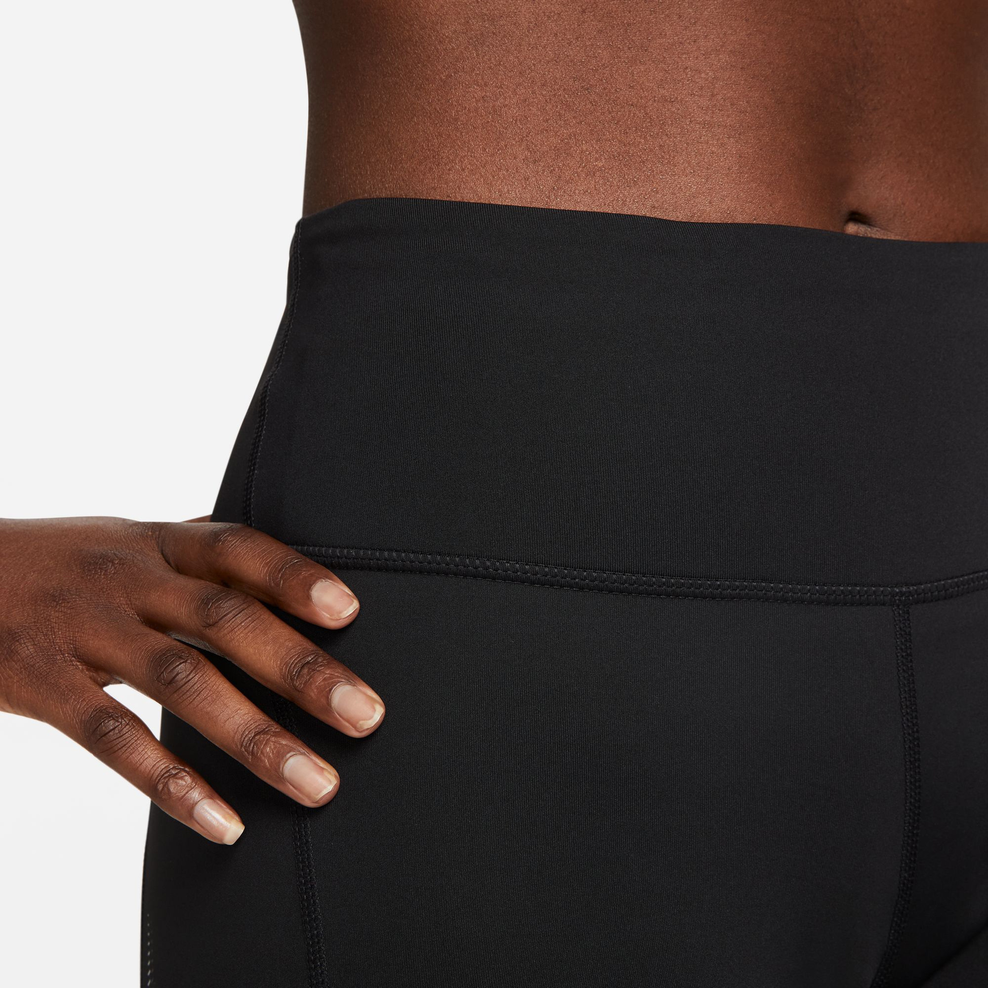 Nike Dri-FIT Fast Mid Rise 7/8 Kadın Siyah Tayt