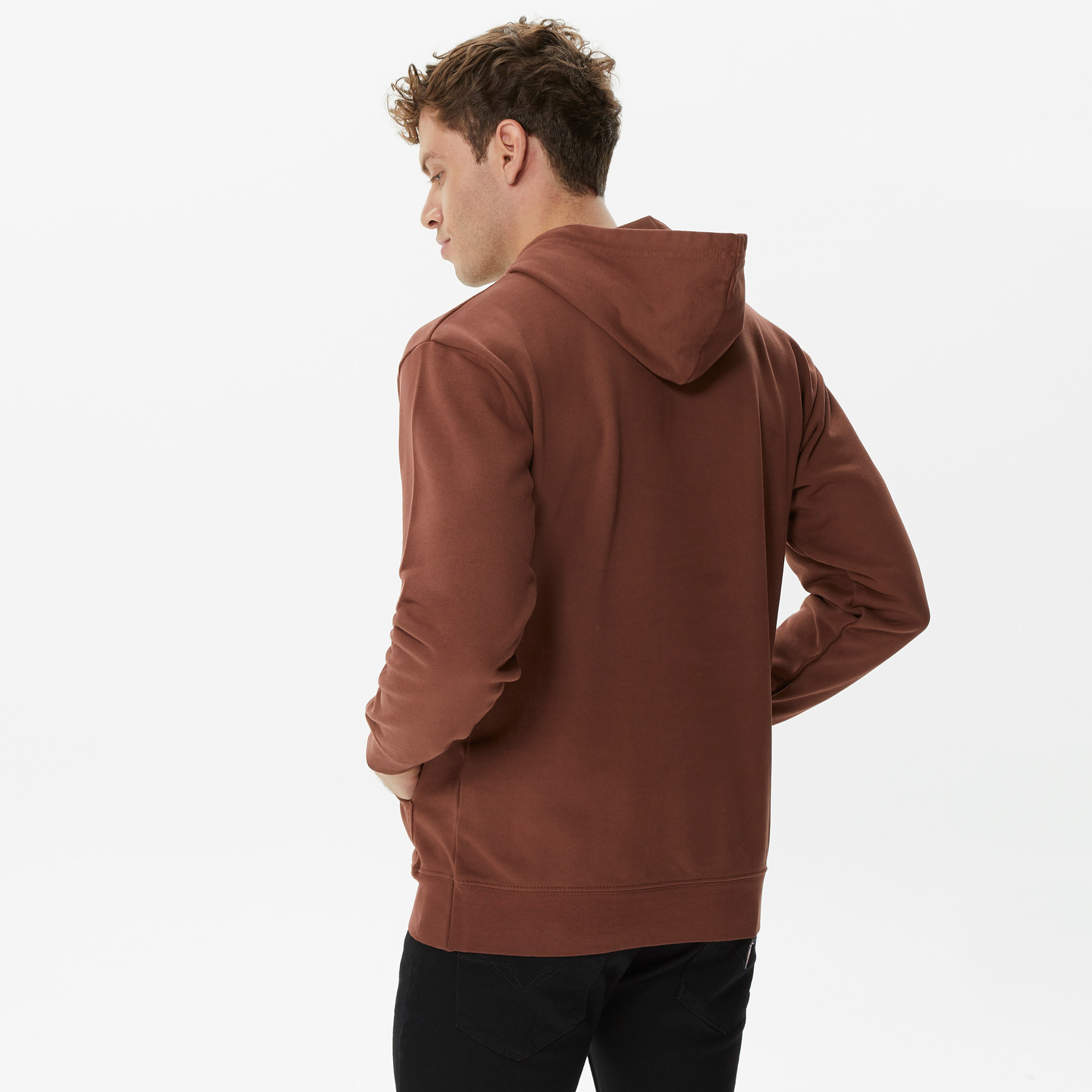 Market Smiley Haters Erkek Kahverengi Hoodie