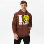 Market Smiley Haters Erkek Kahverengi Hoodie