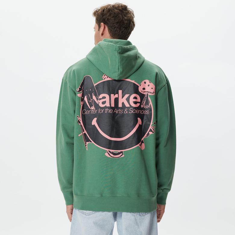 Market Smiley Arts Erkek Yeşil Hoodie