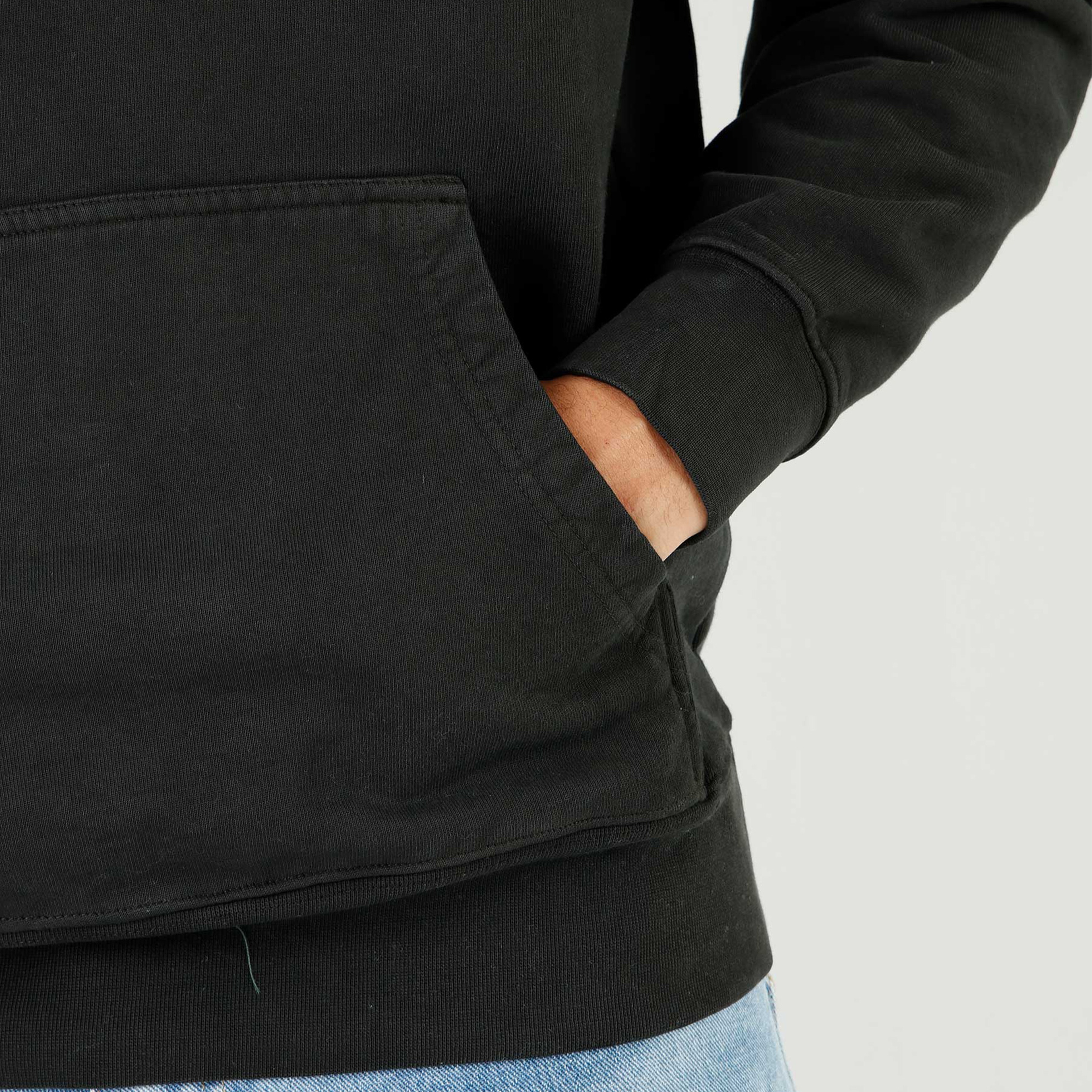 Market Long Bois Charcoal Erkek Siyah Hoodie