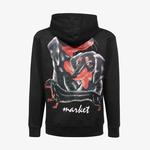 Market Long Bois Charcoal Erkek Siyah Hoodie
