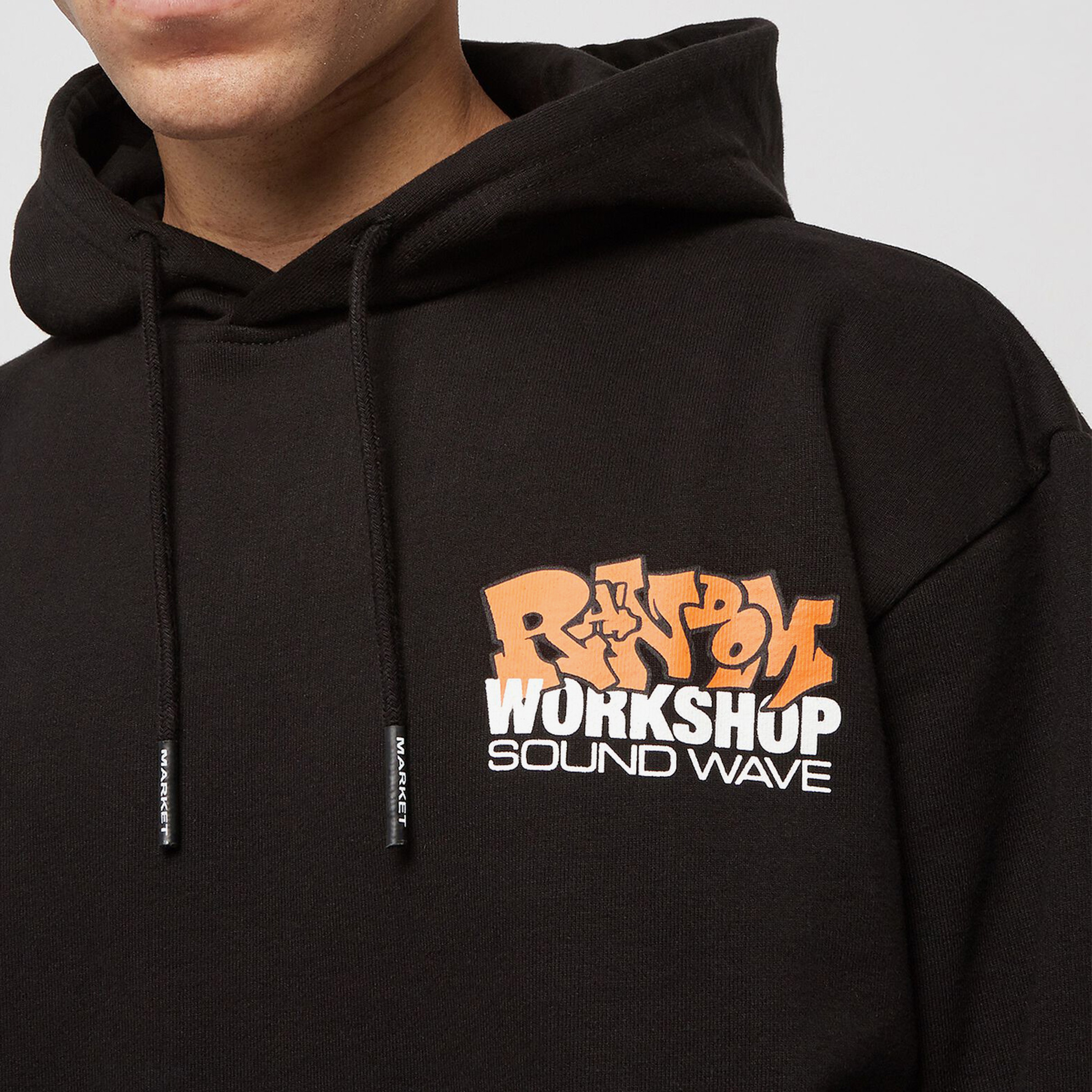 Market Soundwave Erkek Siyah Hoodie