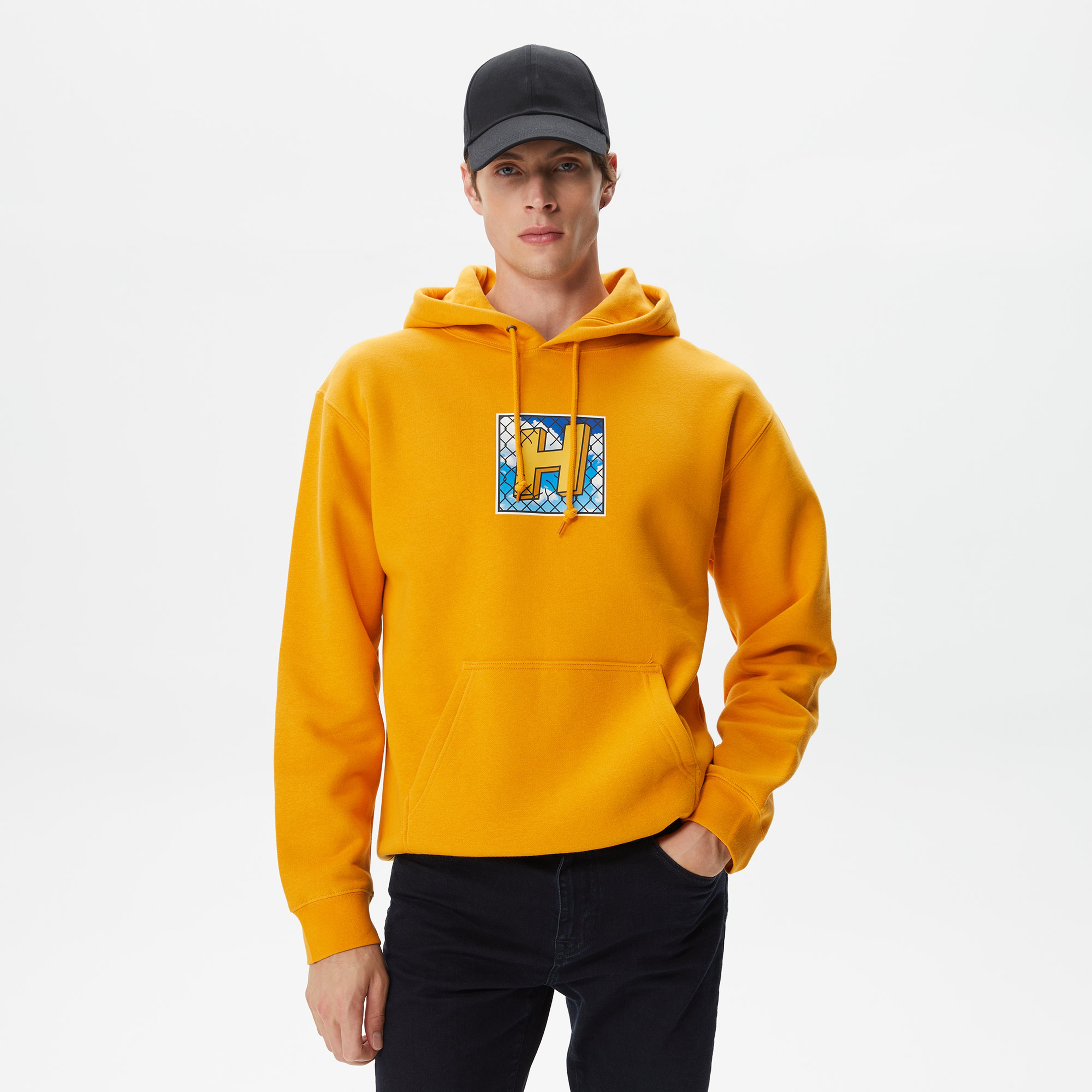 Huf Tresspass Pullover Erkek Turuncu Hoodie