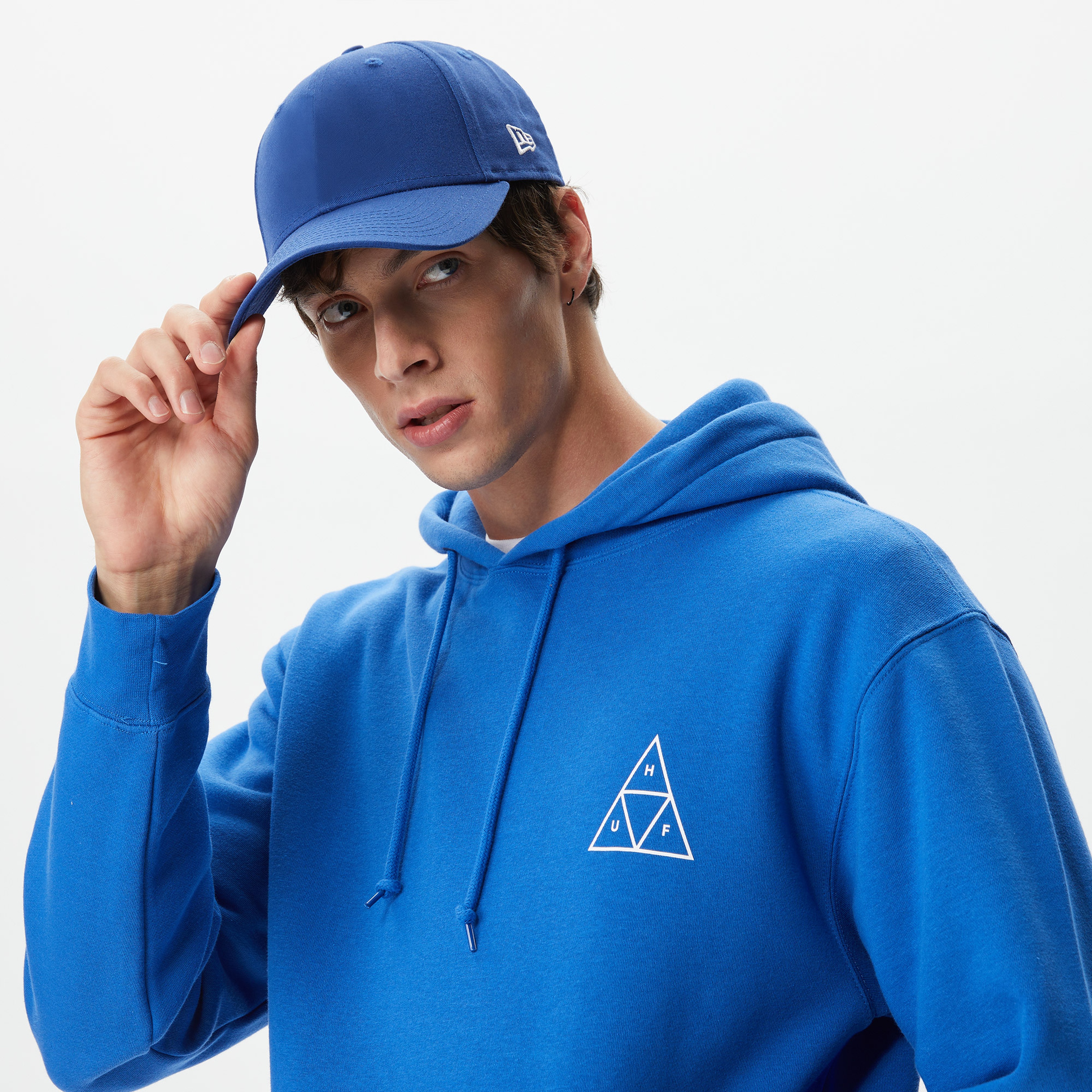 Huf Set Triple Triangle Pullover Erkek Mavi Hoodie